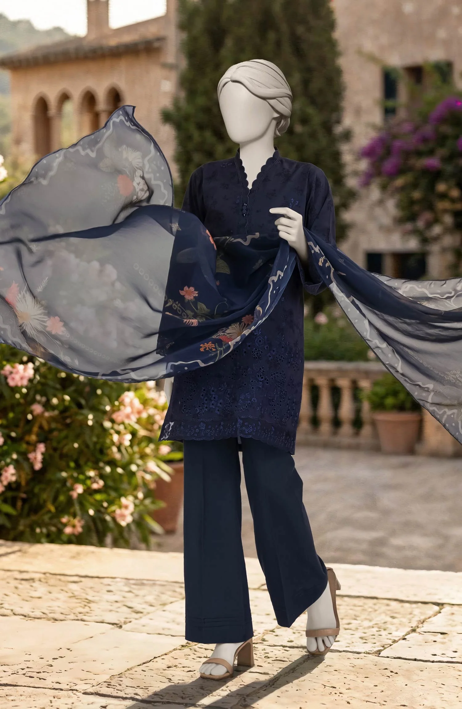 EMBROIDERED PRINTED LAWN 3PCS UNSTITCHED - Image 2