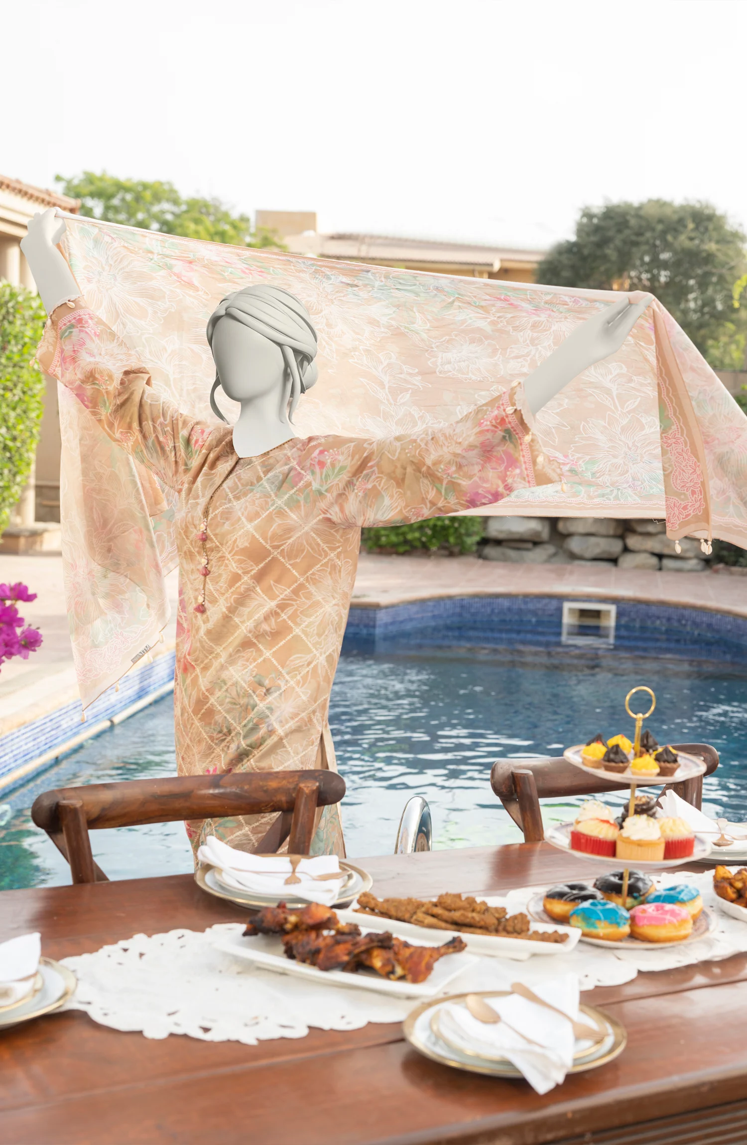 EMBROIDERED PRINTED LAWN 3PCS UNSTITCHED - Image 2