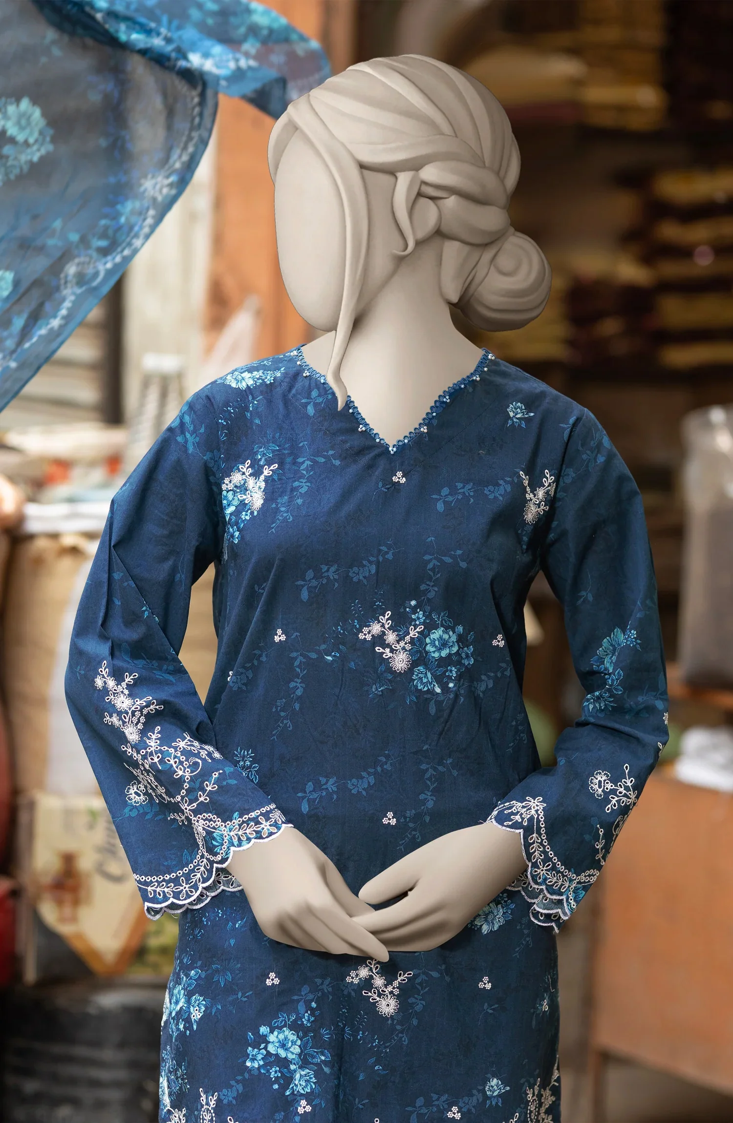 EMBROIDERED PRINTED LAWN STITCHED 3 PIECE - Image 2