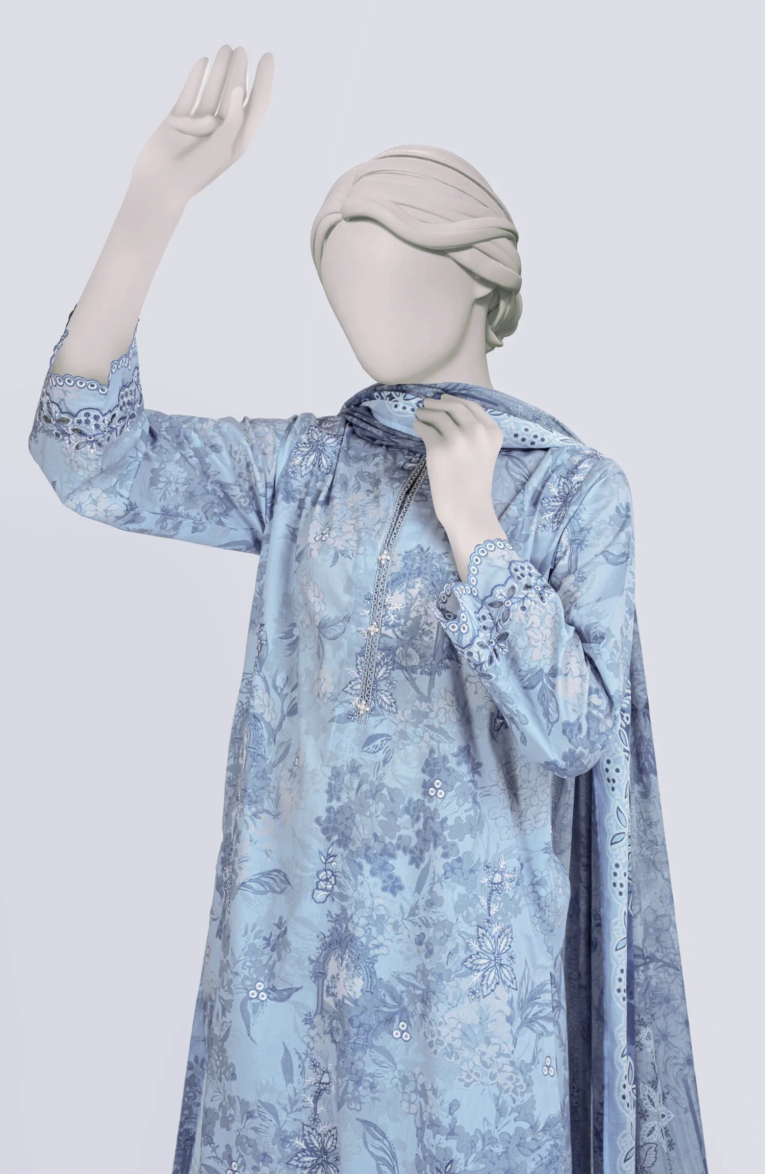 EMBROIDERED PRINTED LAWN STITCHED 3 PIECE - Image 2