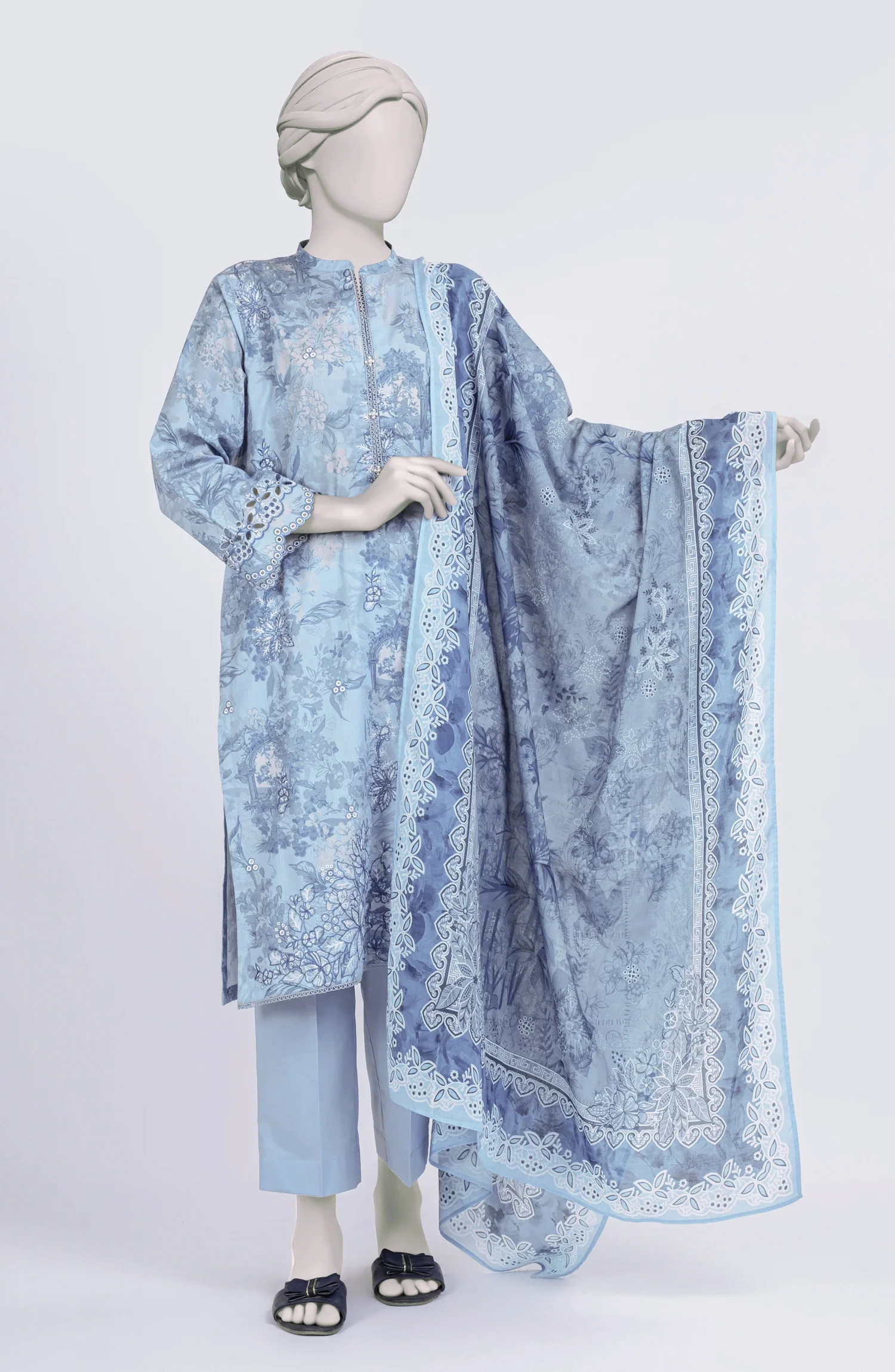 EMBROIDERED PRINTED LAWN STITCHED 3 PIECE - Image 4