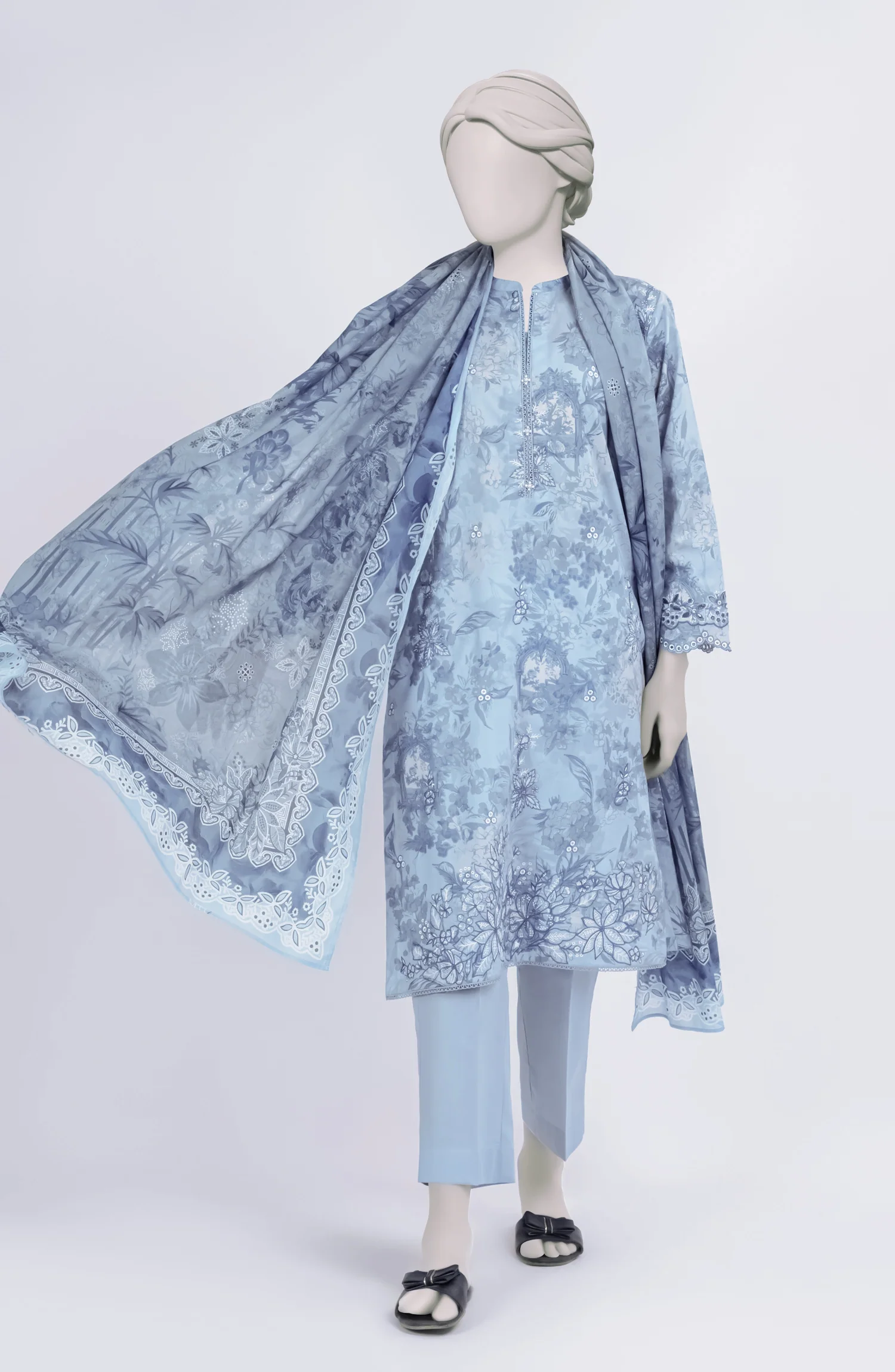 EMBROIDERED PRINTED LAWN STITCHED 3 PIECE - Image 6