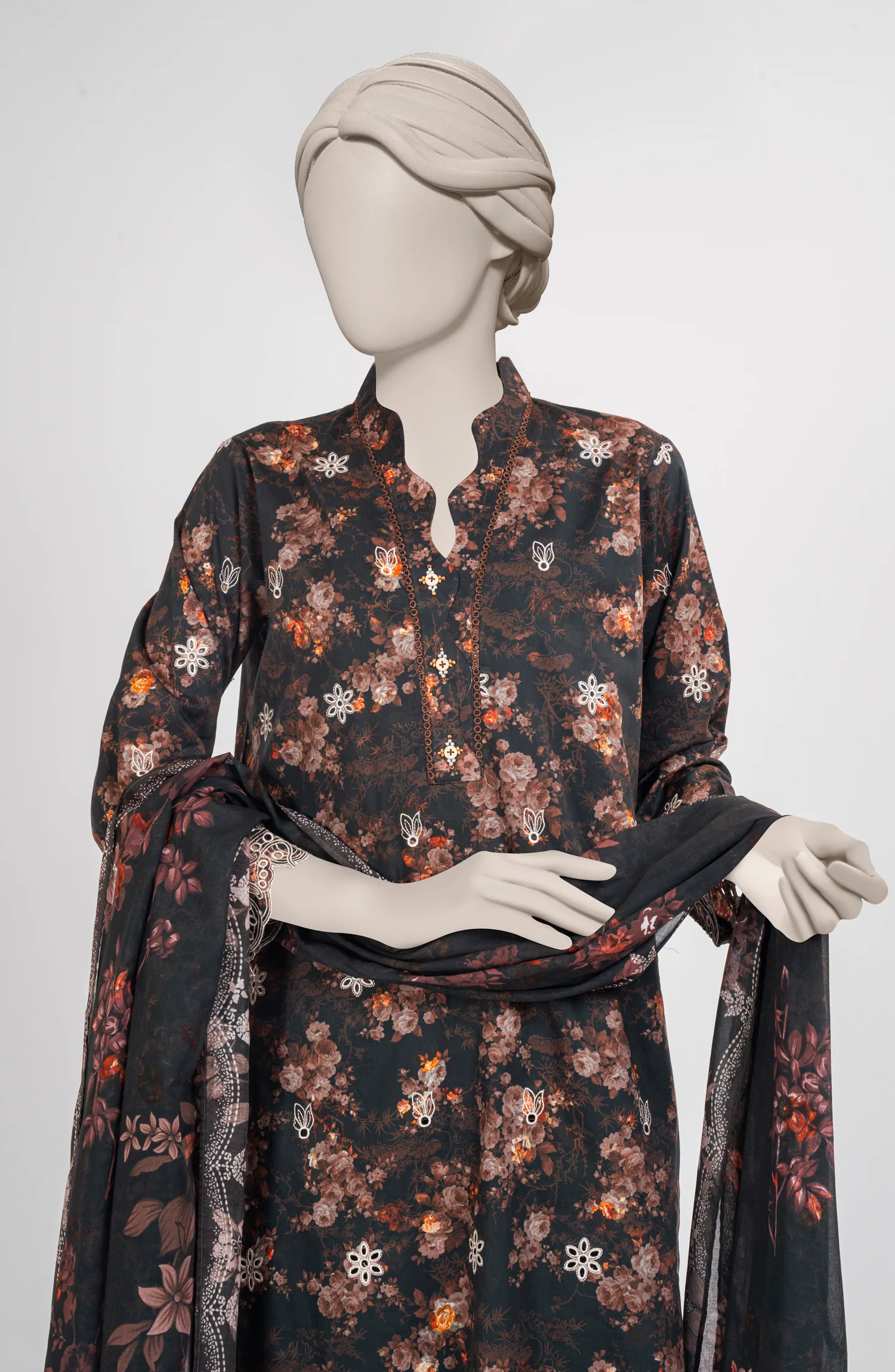 EMBROIDERED PRINTED LAWN STITCHED 3 PIECE - Image 2