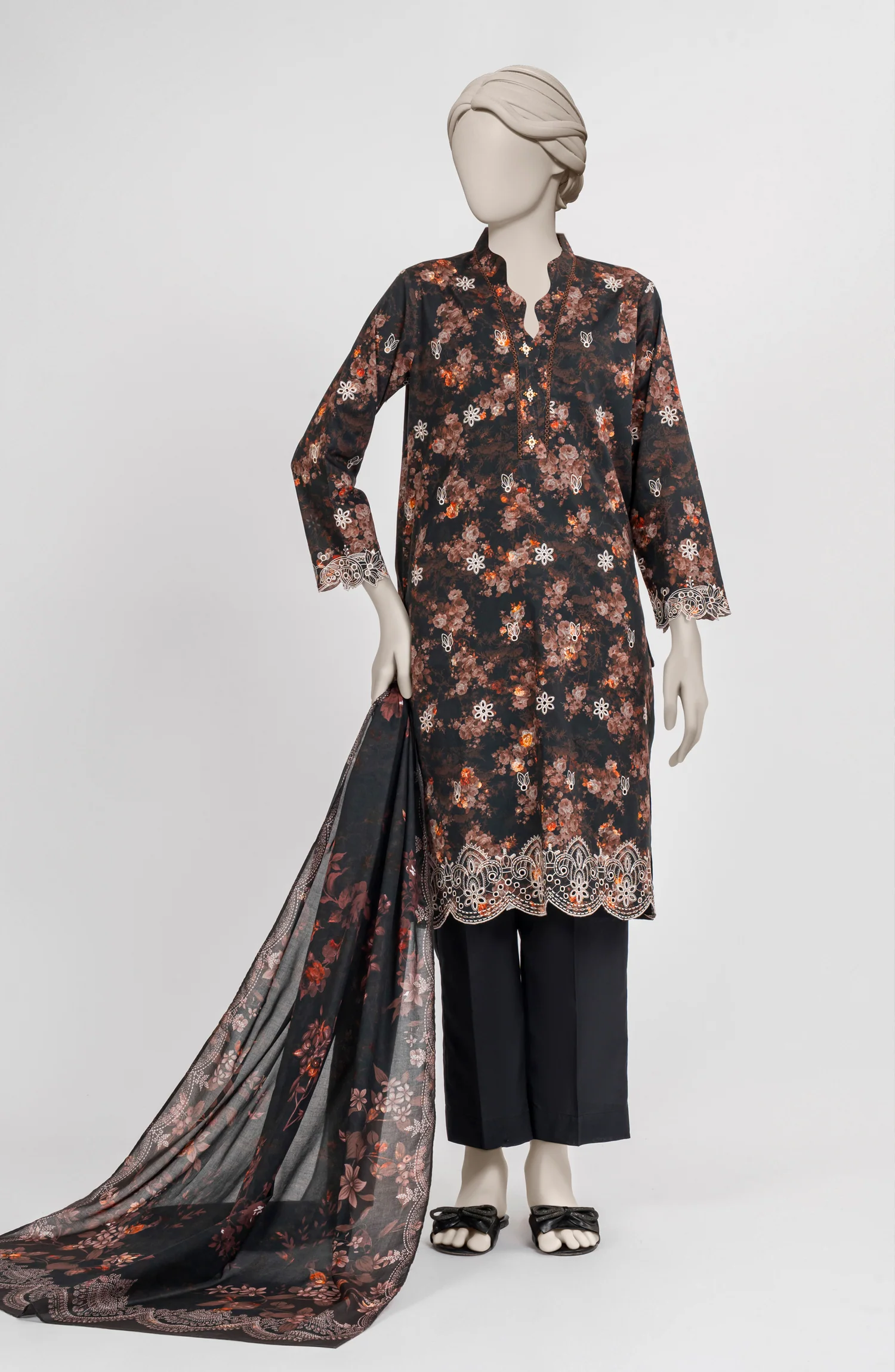 EMBROIDERED PRINTED LAWN STITCHED 3 PIECE - Image 6