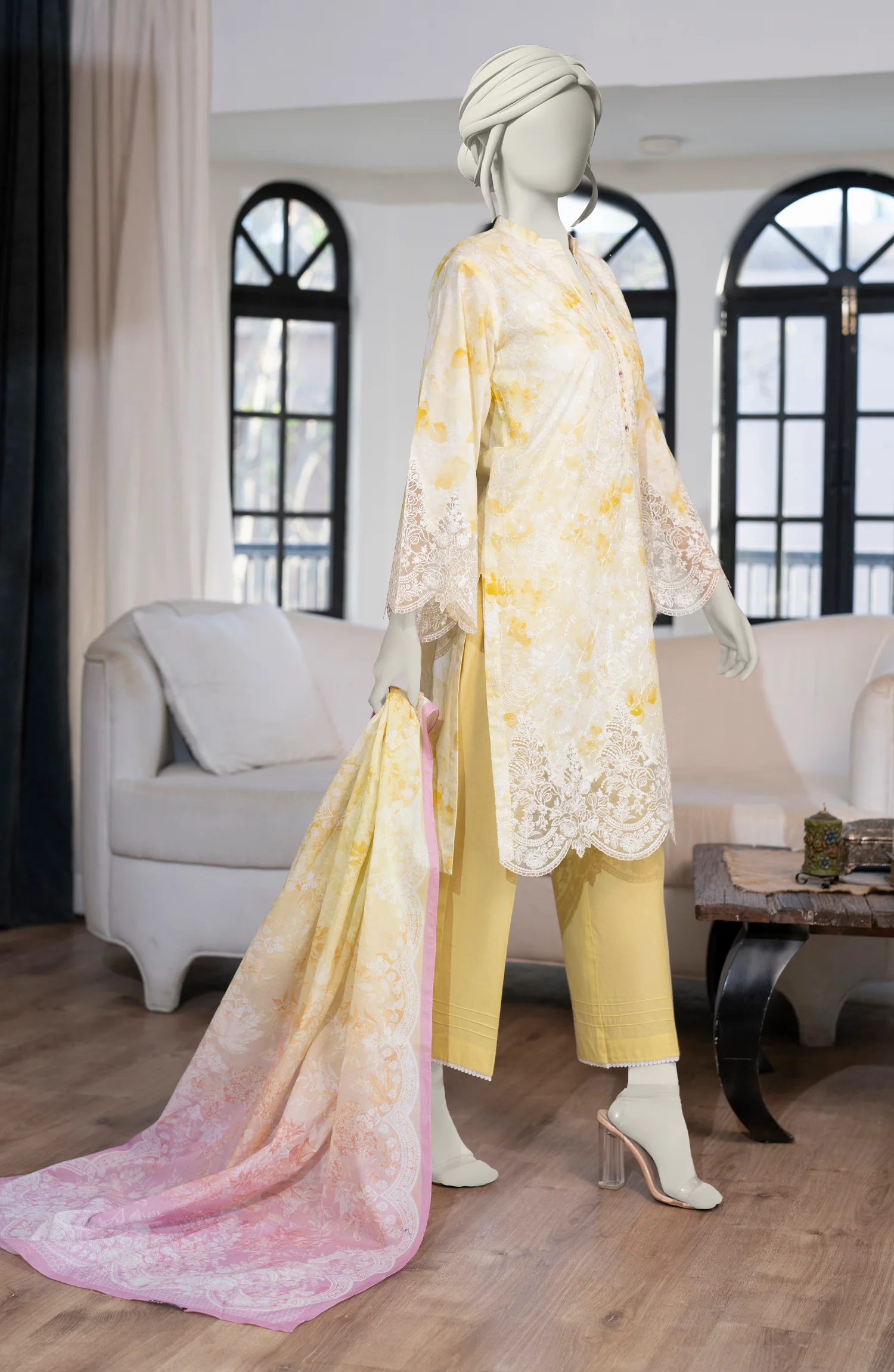 EMBROIDERED PRINTED LAWN STITCHED 3 PIECE - Image 4