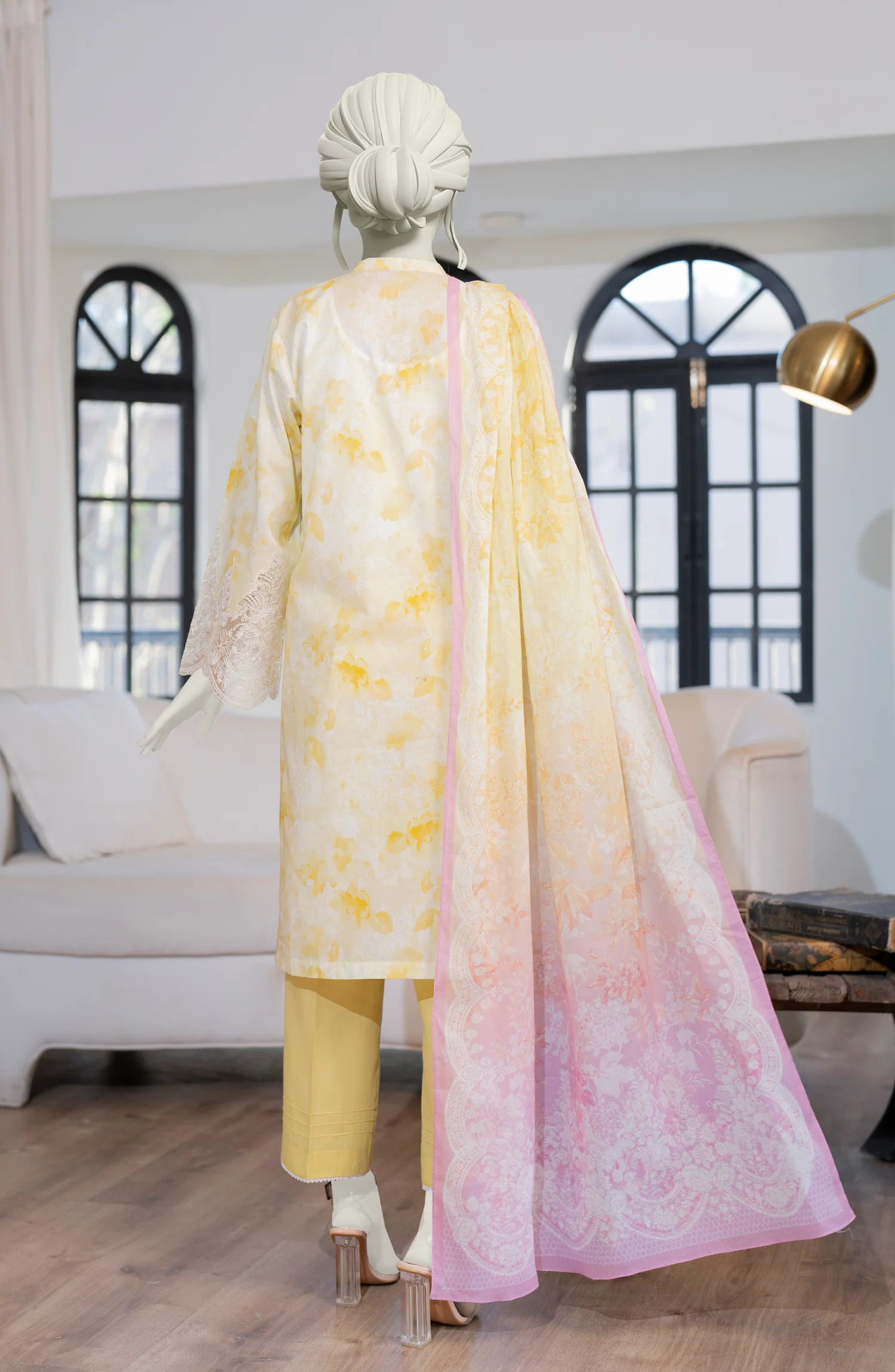 EMBROIDERED PRINTED LAWN STITCHED 3 PIECE - Image 5
