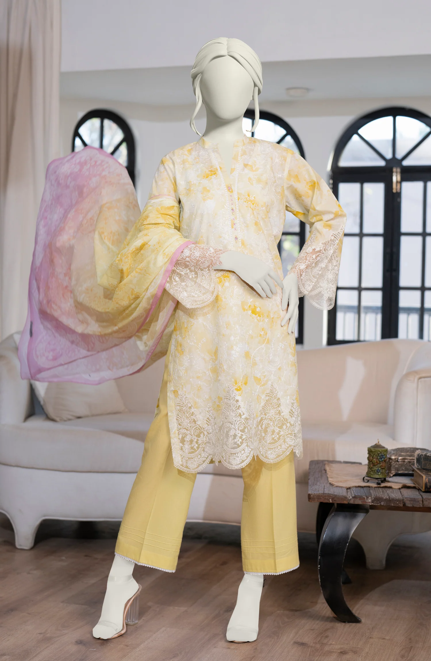 EMBROIDERED PRINTED LAWN STITCHED 3 PIECE - Image 6