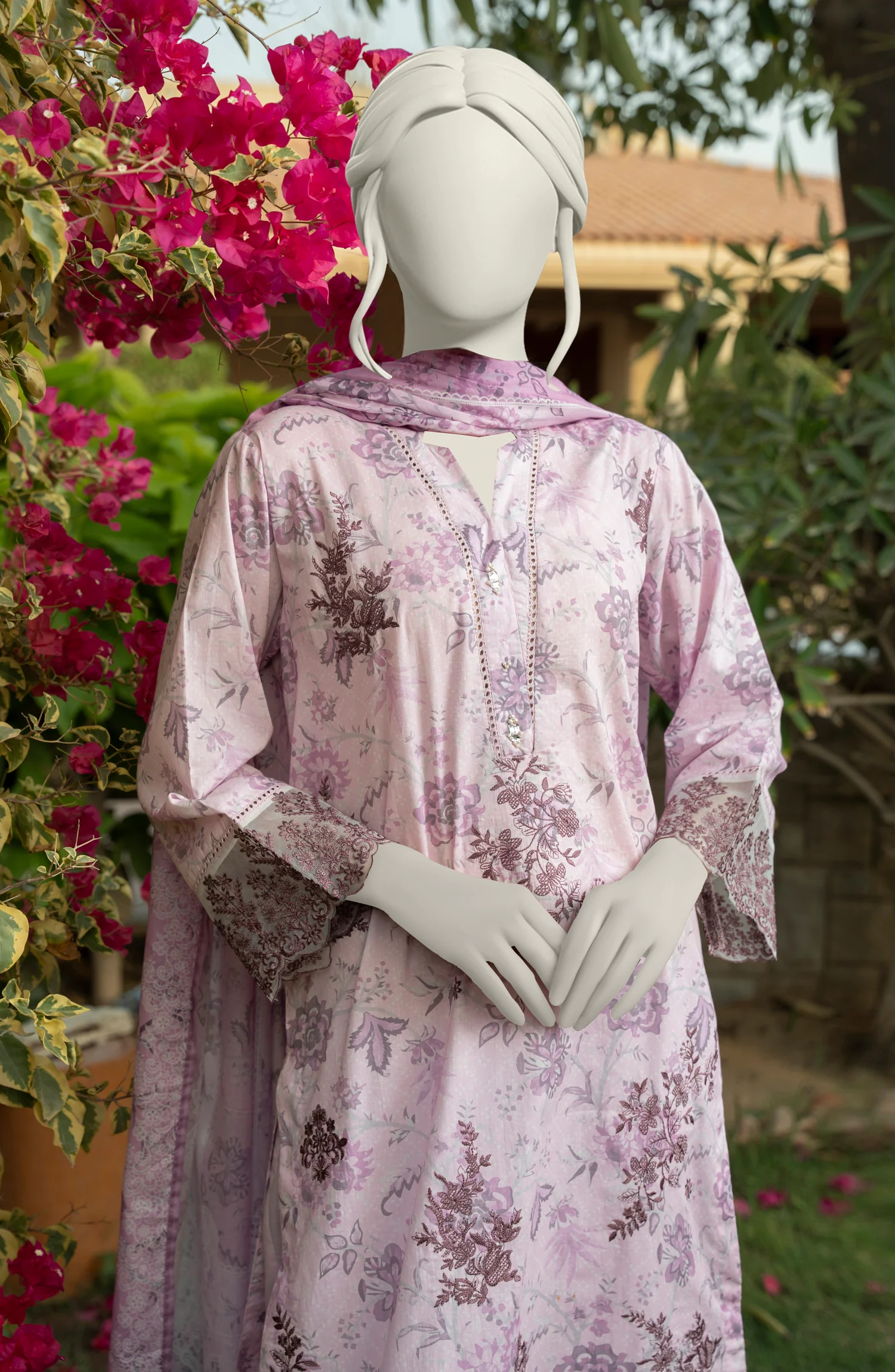 EMBROIDERED PRINTED LAWN STITCHED 3 PIECE - Image 2