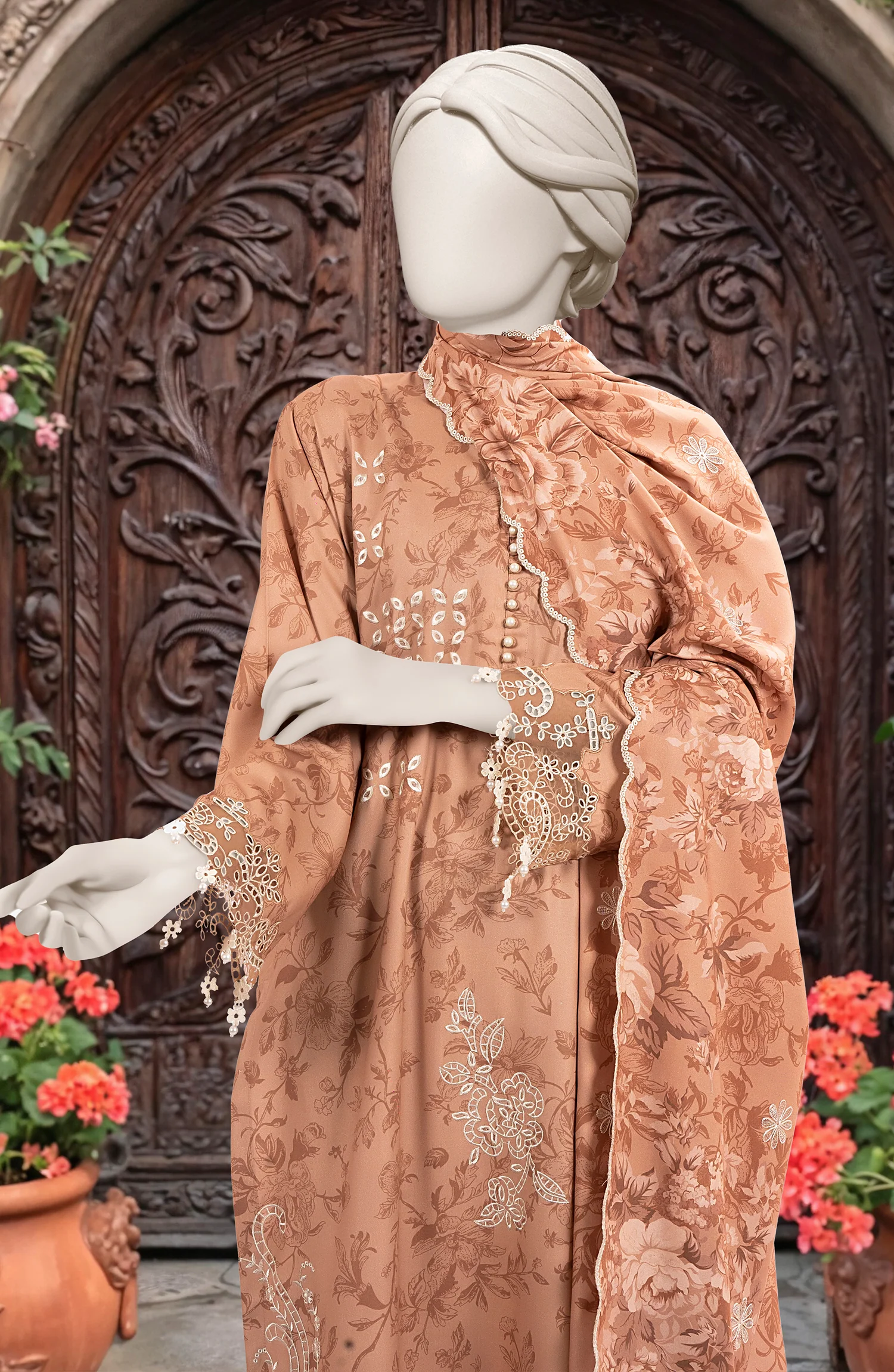 EMBROIDERED TWILL VISCOSE 3 PCS UNSTITCHED - Image 2