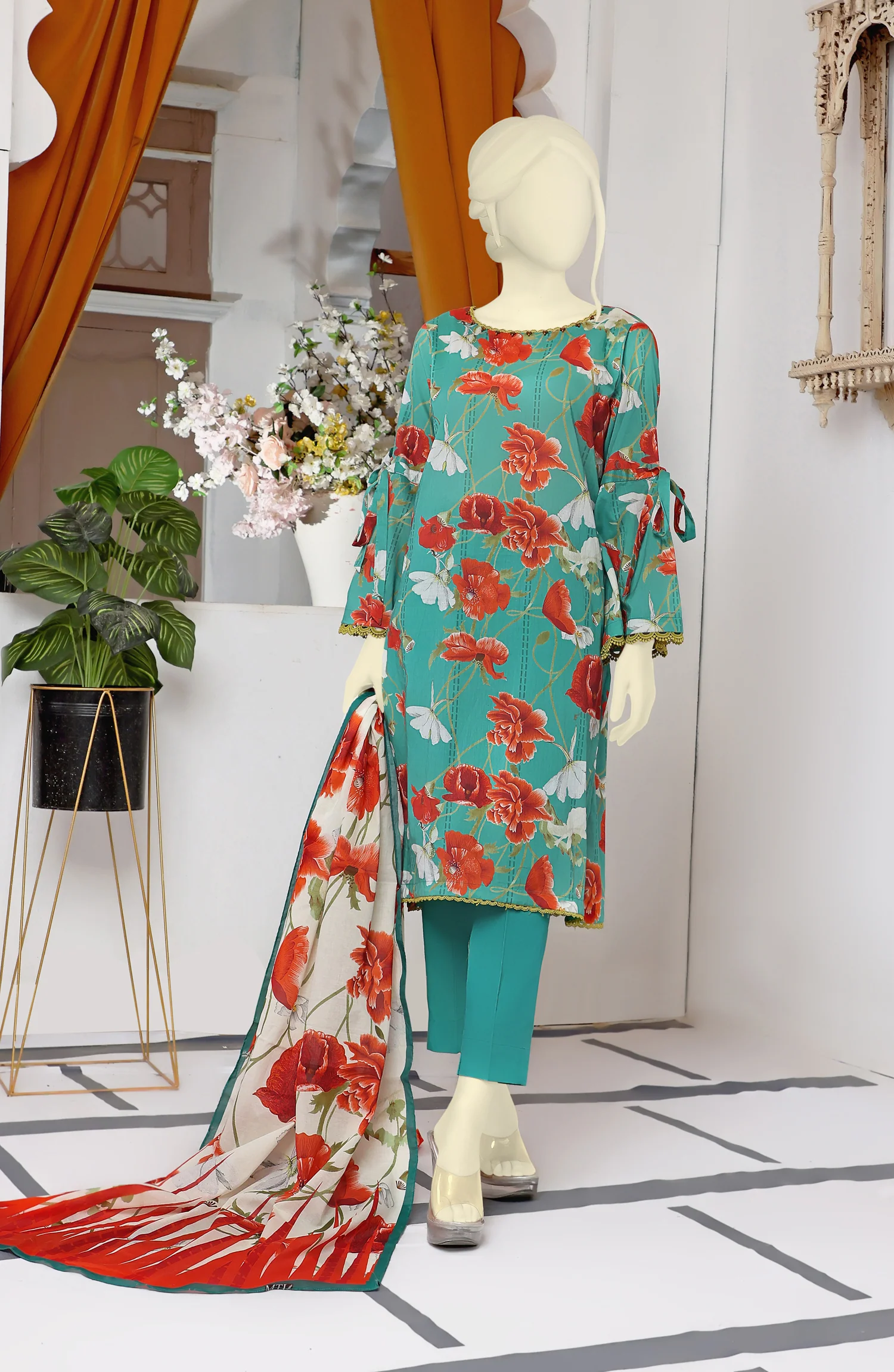 EXCLUSIVE COLLECTION'22 BLOOMING NIGHT PRINTED LAWN 3PC UNSTITCHED