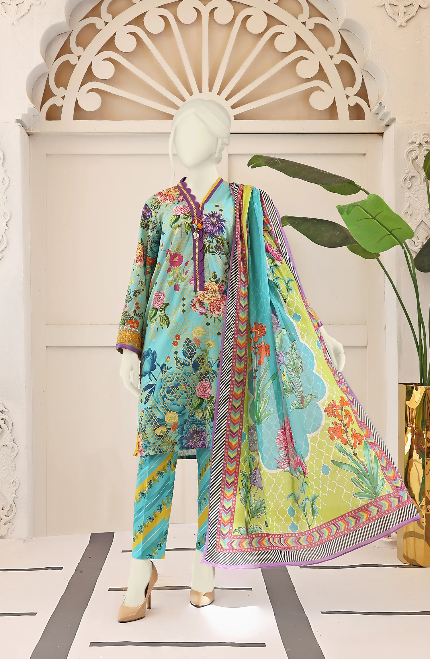 EXCLUSIVE COLLECTION'22 PIGMENT PRINTED LAWN 3PC UNSTITCHED