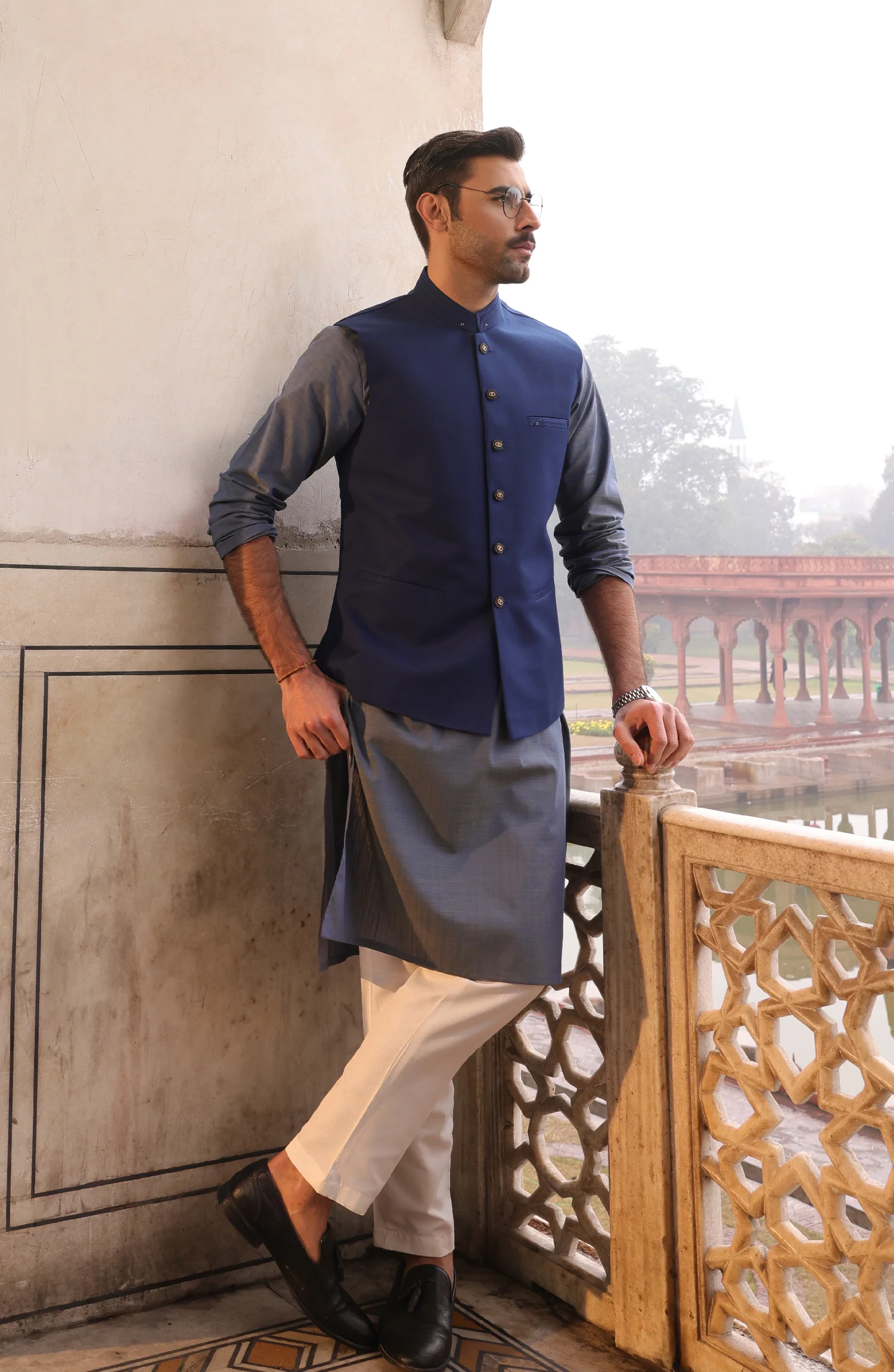 FESTIVE'22 FORMAL STYLING WAISTCOAT NAVY BLUE - Image 3