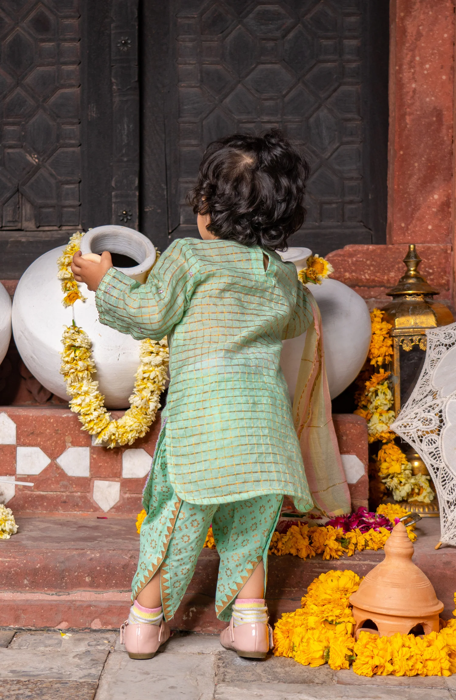 FESTIVE'22 INFANT GIRLS 3PC STITCHED SUIT - Image 2