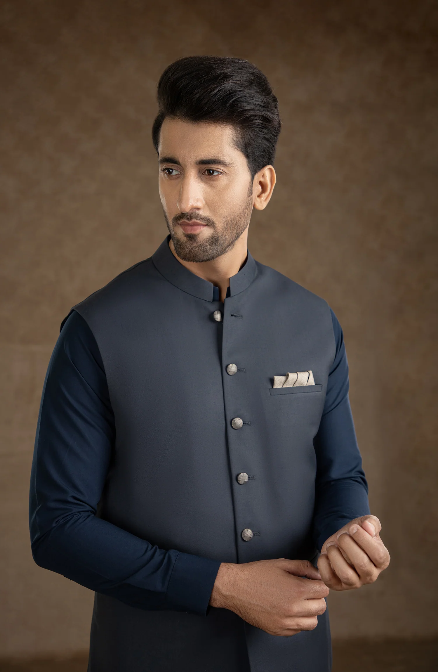 FESTIVE'23 FORMAL PLAIN WAISTCOAT CHARCOAL GREY - Image 2