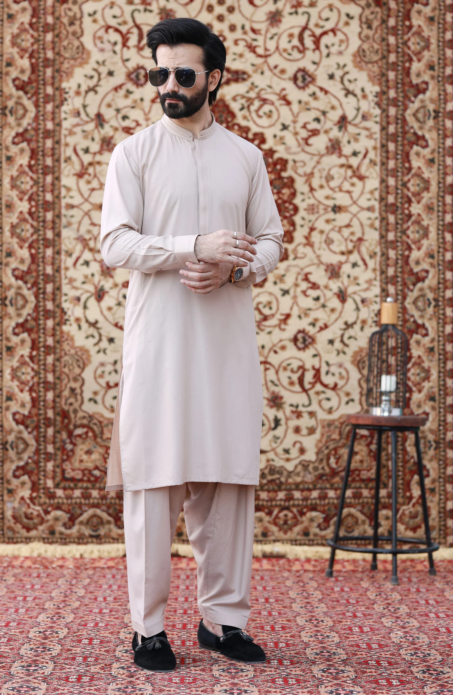 FESTIVE'23 MEN KAMEEZ SHALWAR CASUAL LIGHT BEIGE