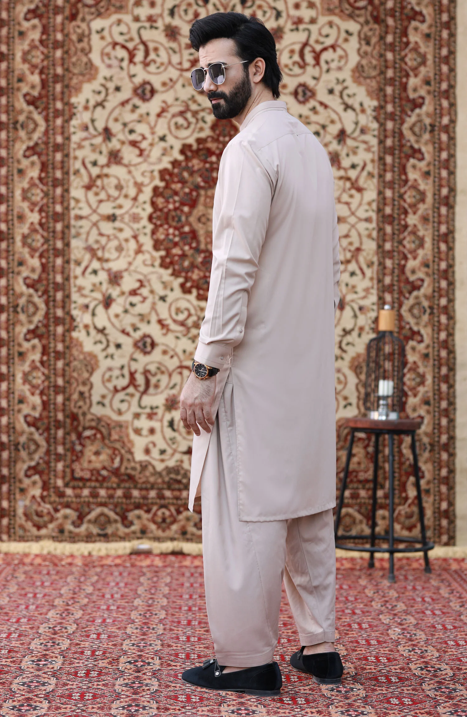 FESTIVE'23 MEN KAMEEZ SHALWAR CASUAL LIGHT BEIGE - Image 3