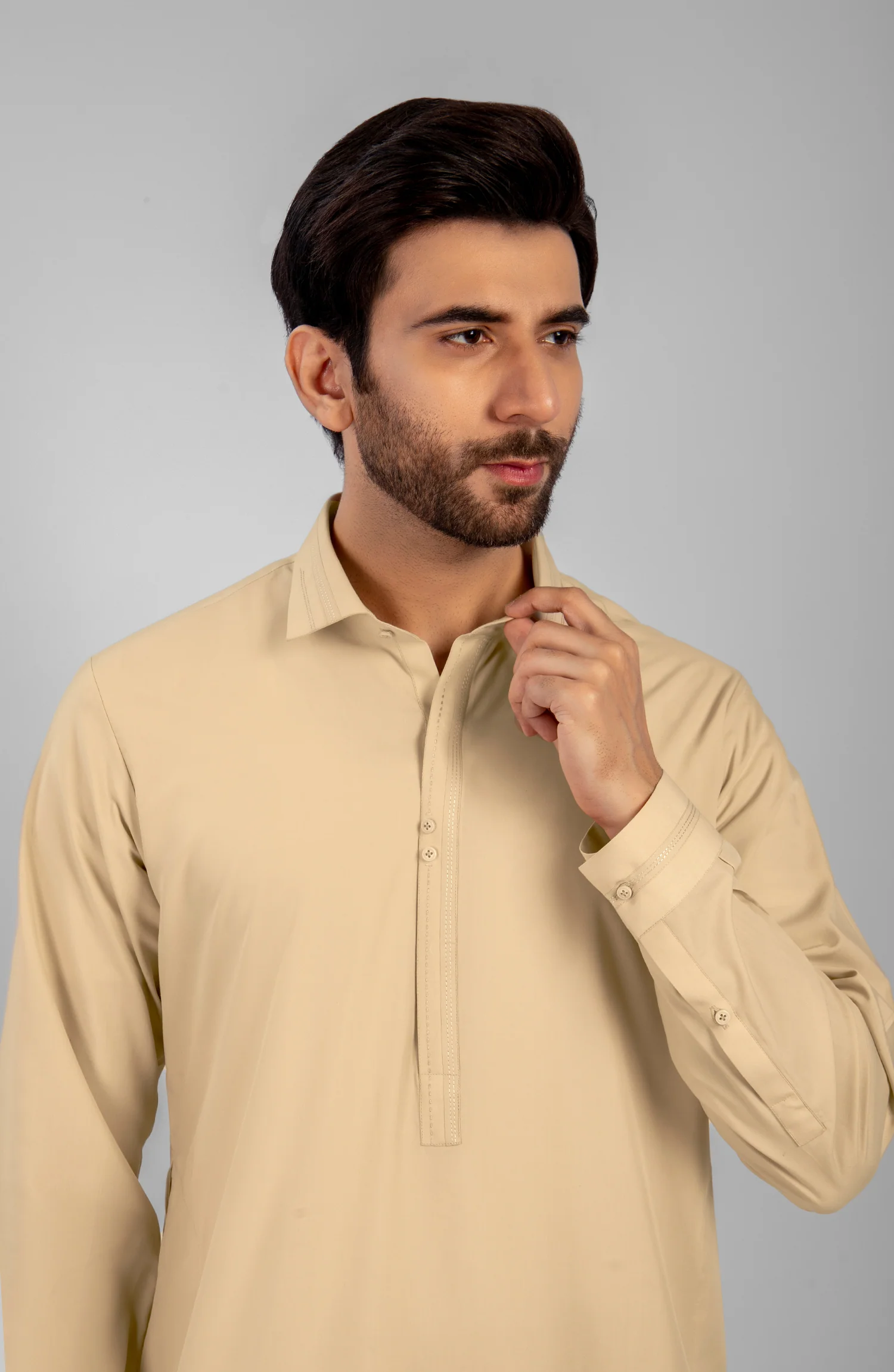FESTIVE'23 MEN KAMEEZ SHALWAR CASUAL LIGHT BISCOTTI - Image 2