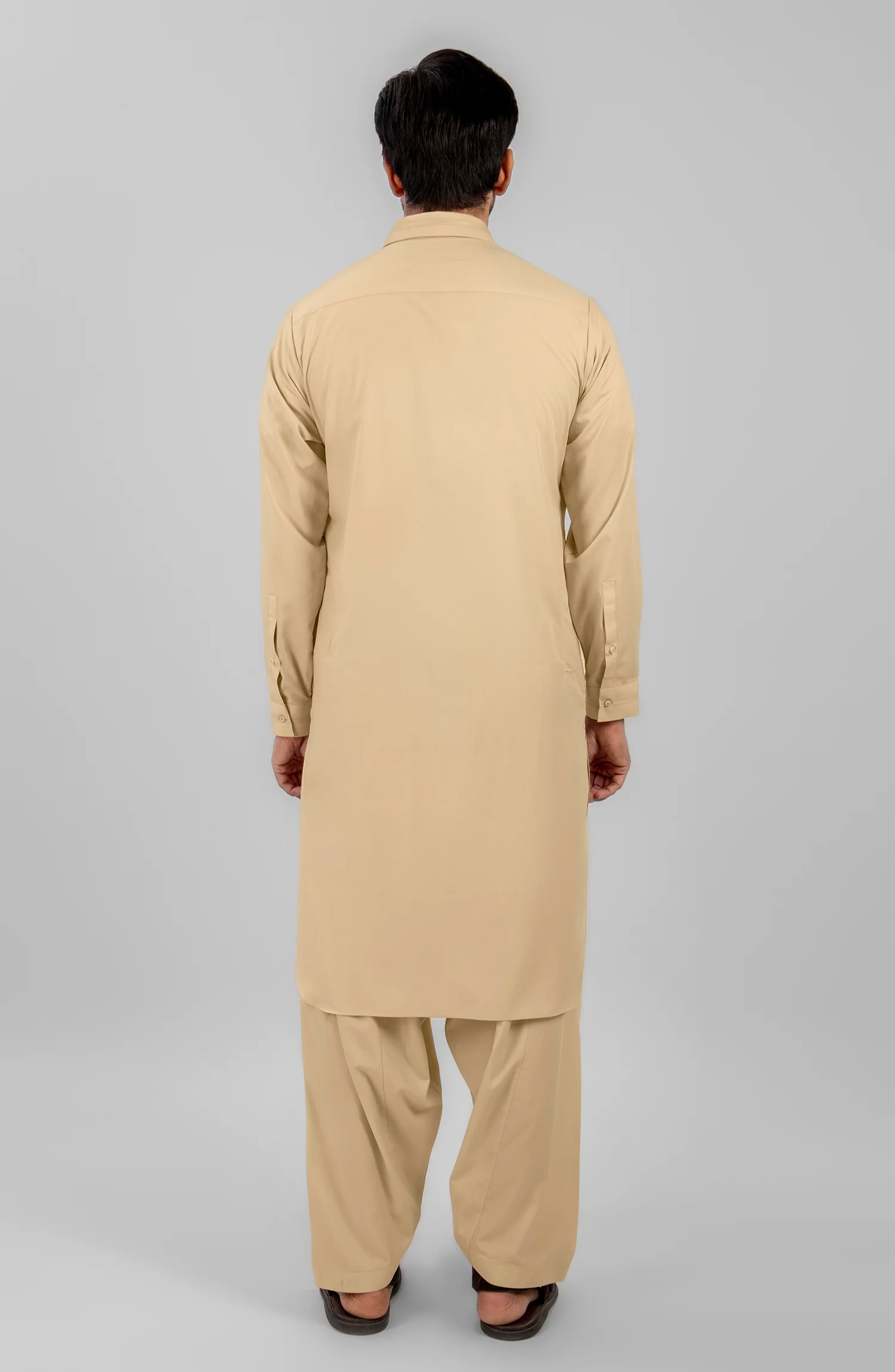 FESTIVE'23 MEN KAMEEZ SHALWAR CASUAL LIGHT BISCOTTI - Image 3