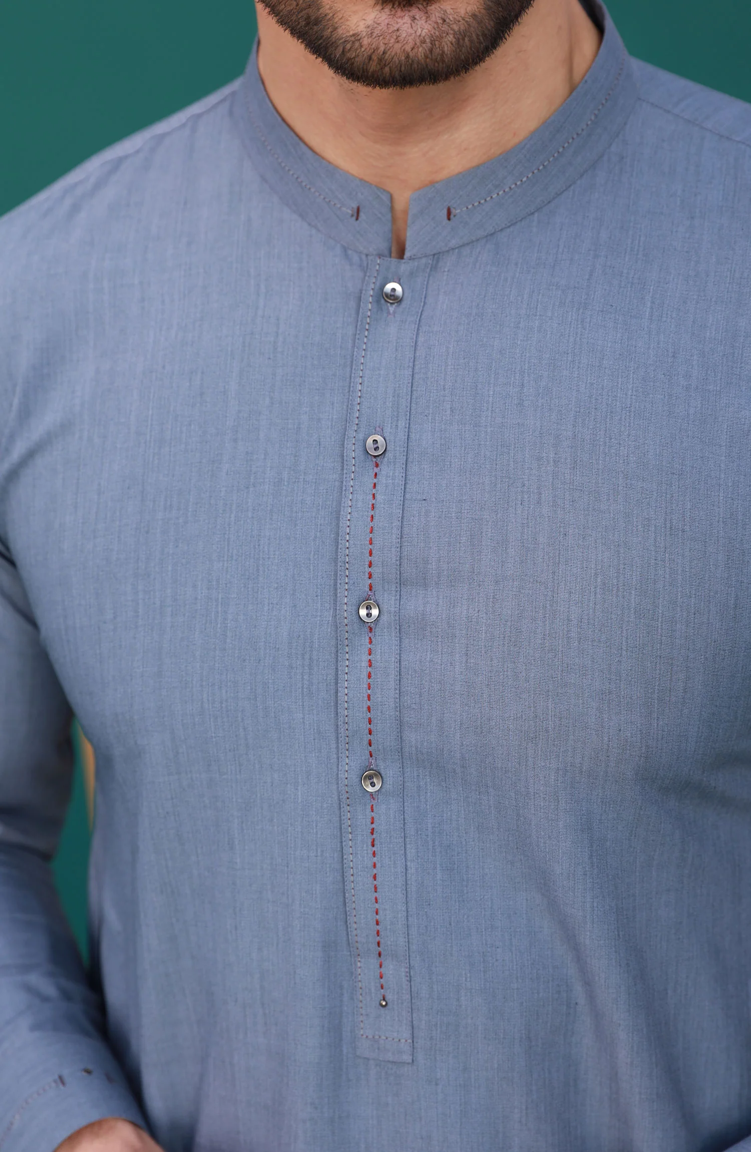 FESTIVE'23 MEN KAMEEZ SHALWAR CASUAL PIGEON - Image 2