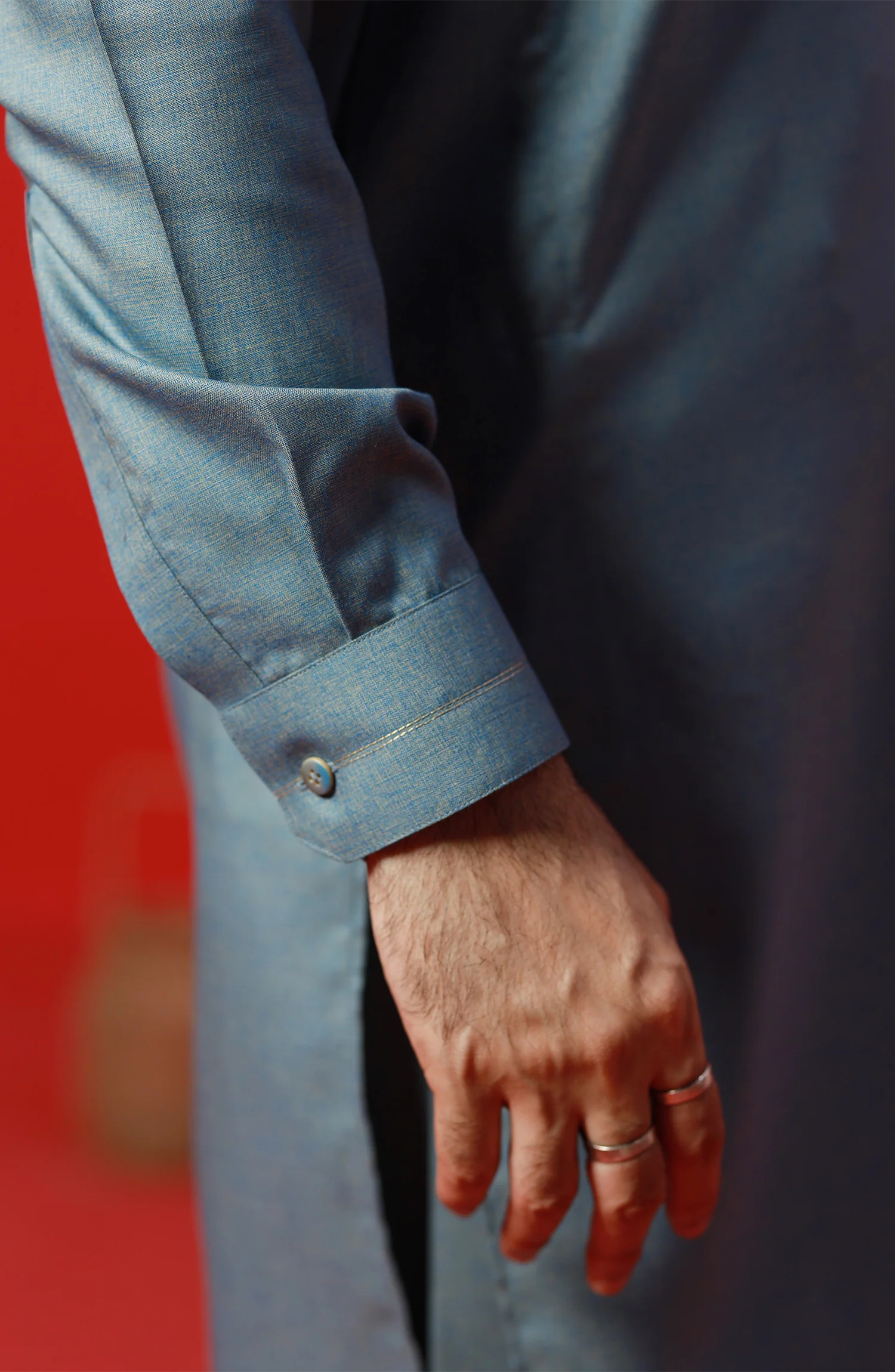 FESTIVE'23 MEN KAMEEZ SHALWAR CASUAL SHARP BLUE - Image 2