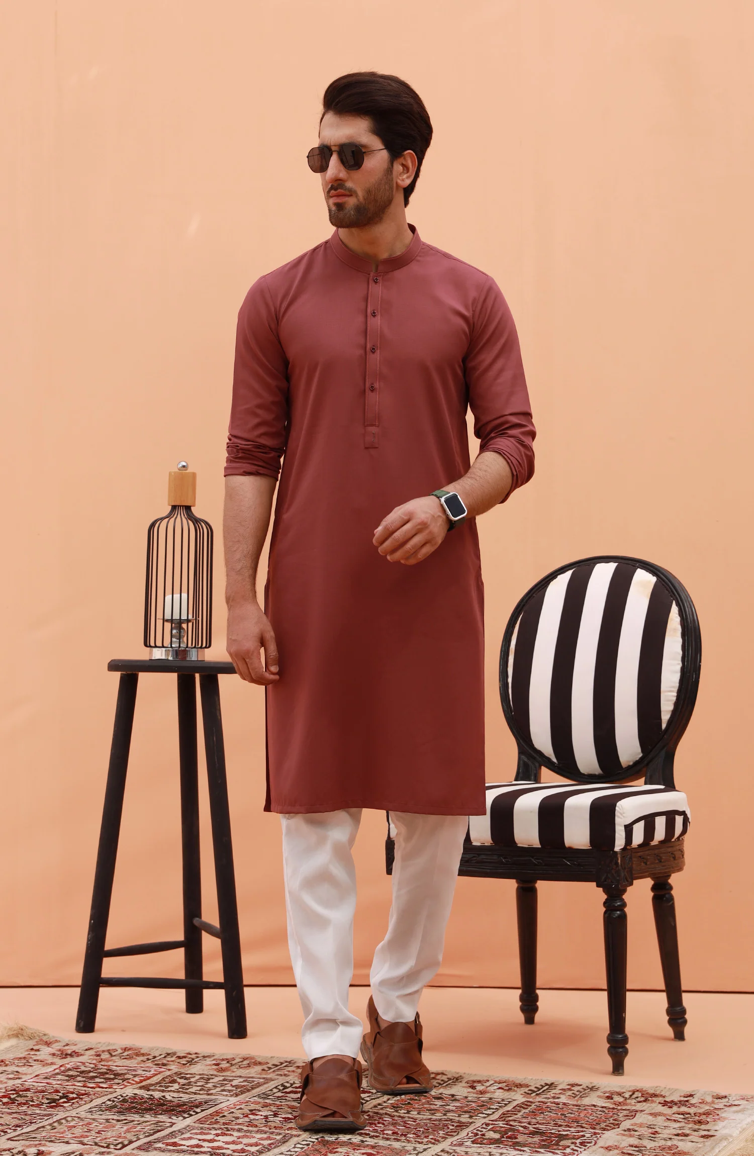 FESTIVE'23 MEN KURTA CASUAL MAROON - Image 2