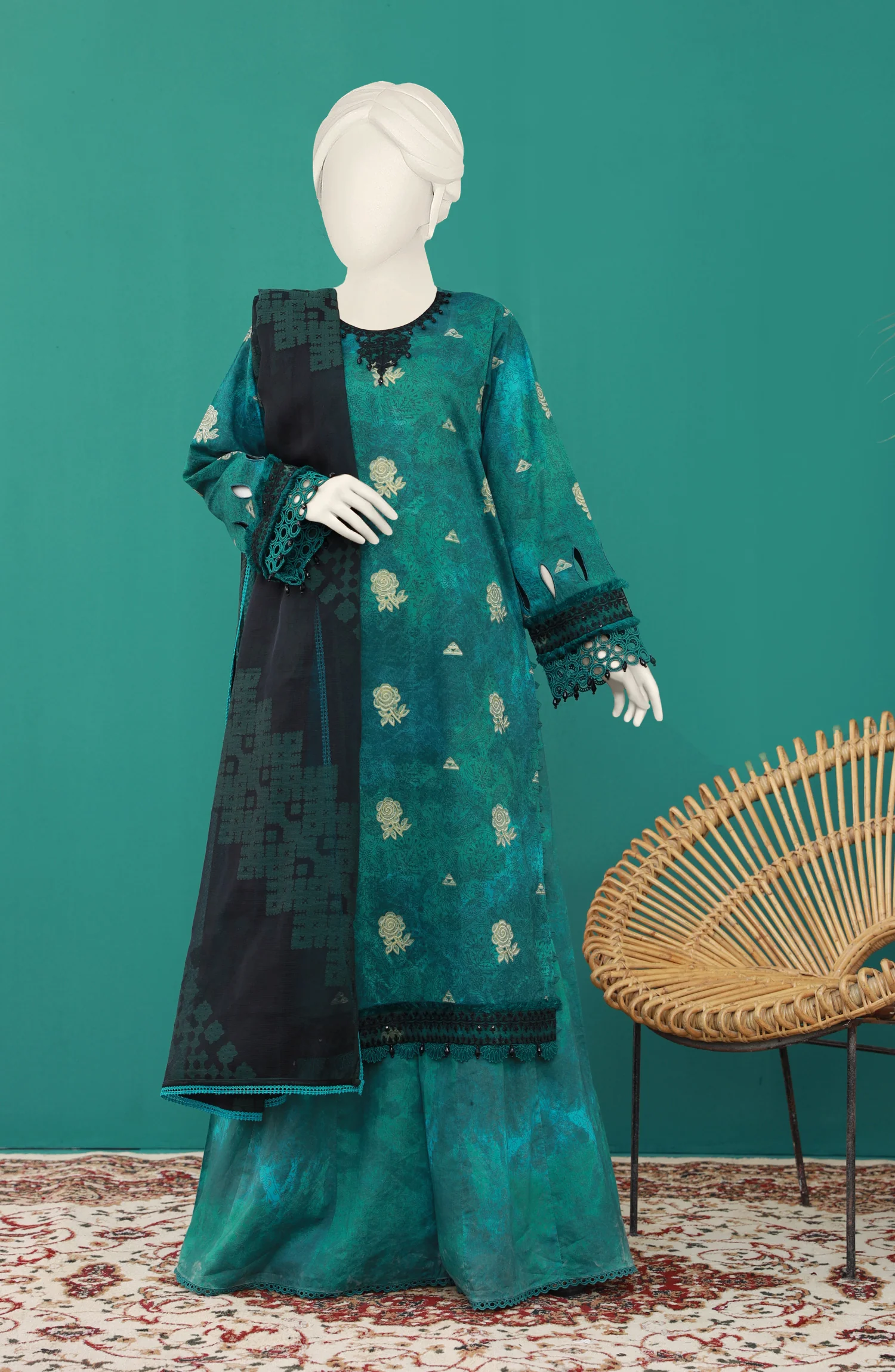 FESTIVE'23 PASTE PRINTED LAWN 3PC UNSTITCHED