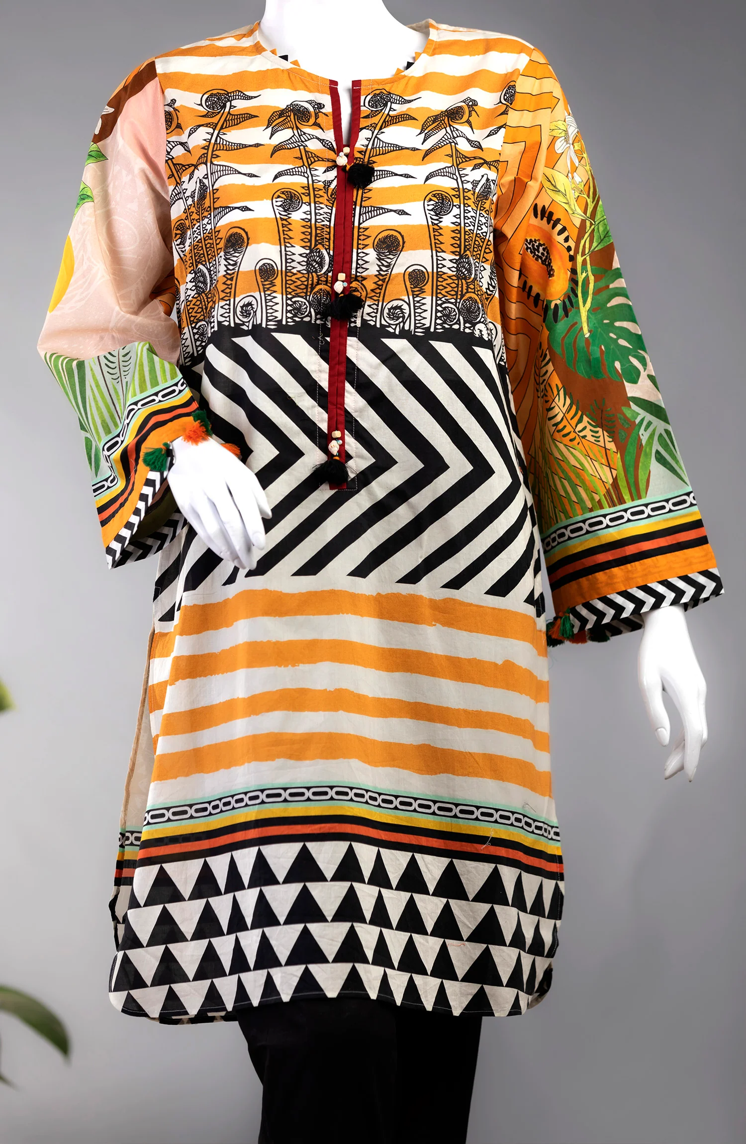FLORAL BELL LAWN PRINTED 1PC KURTI STITCHED - Image 2