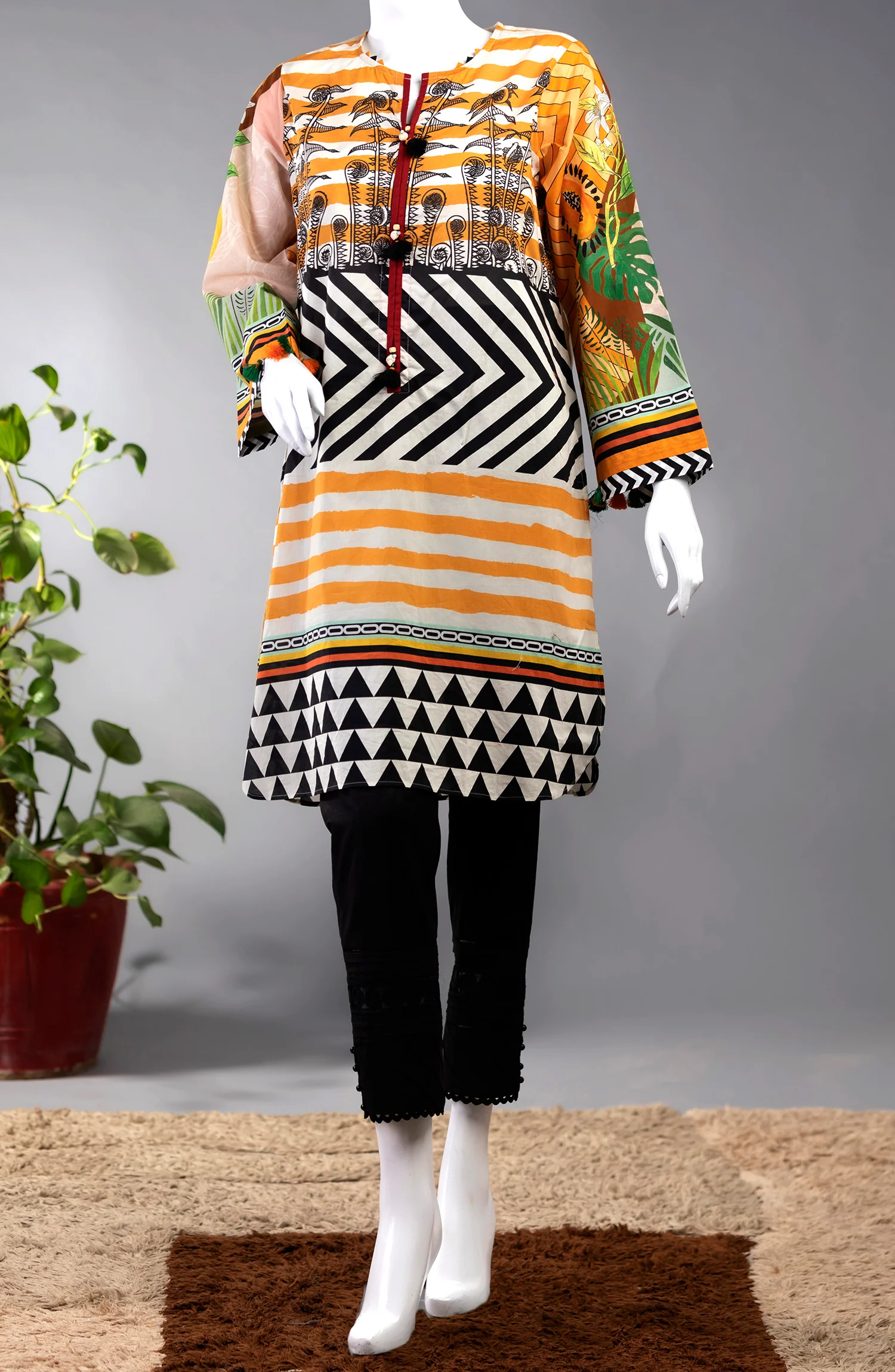 FLORAL BELL LAWN PRINTED 1PC KURTI STITCHED - Image 3