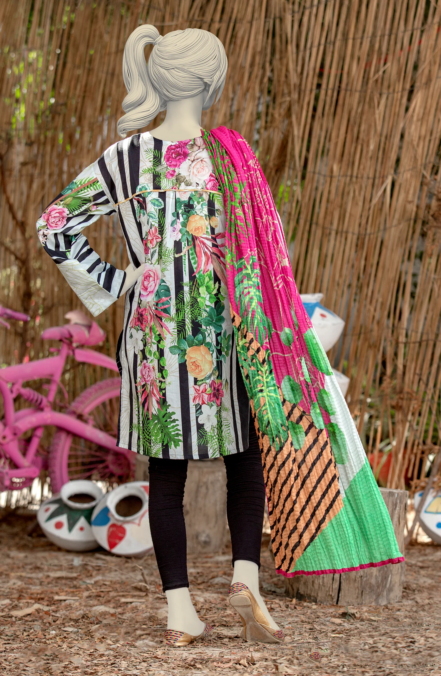 FLORET TEEN GIRLS 2PC STITCHED SUIT - Image 3