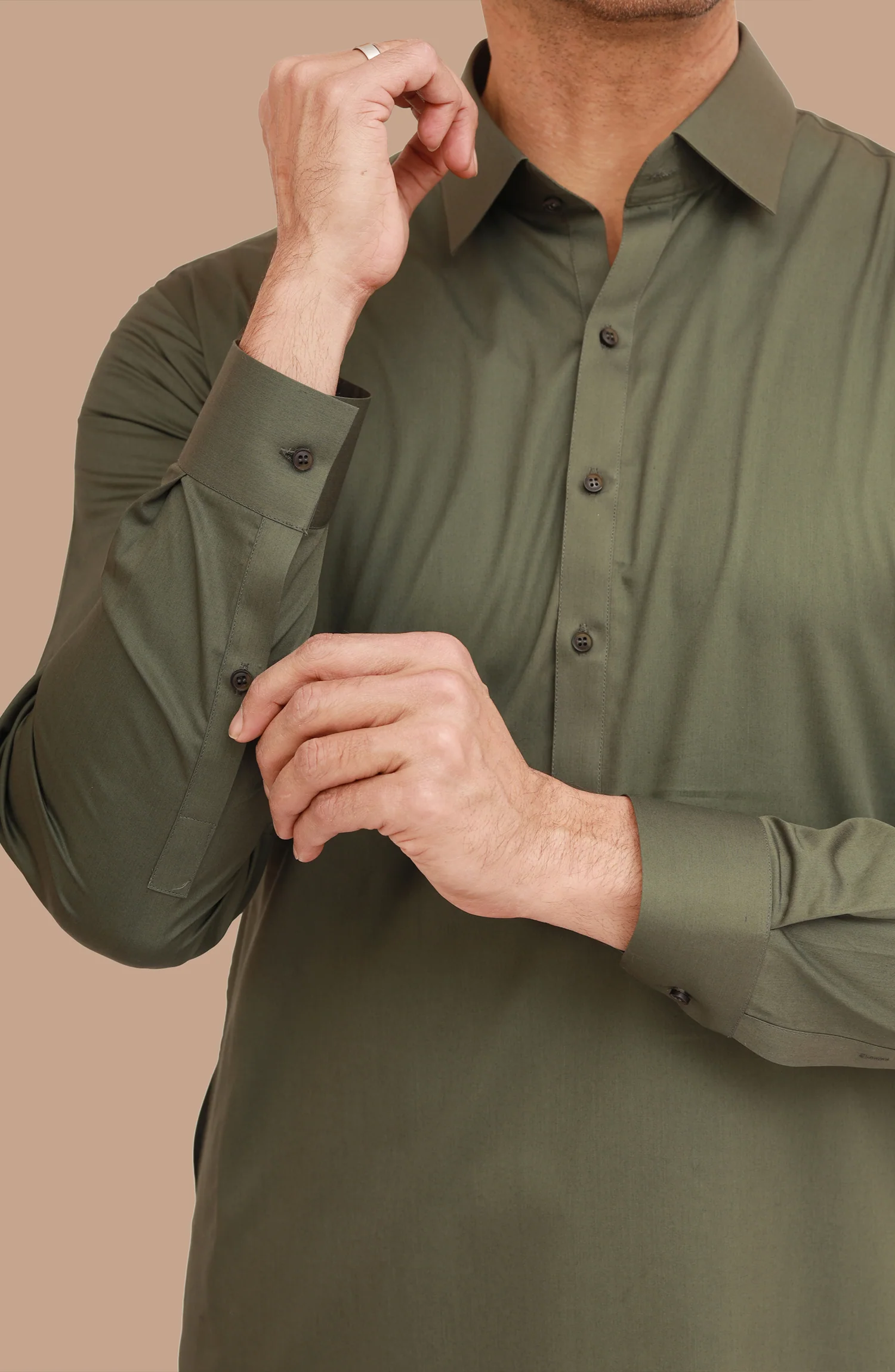 FOREST-GREEN 100% COTTON KAMEEZ SHALWAR - Image 2
