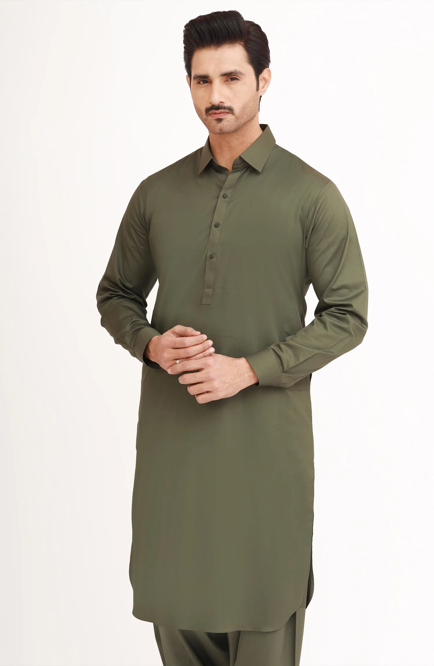 FOREST-GREEN 100% COTTON KAMEEZ SHALWAR - Image 8