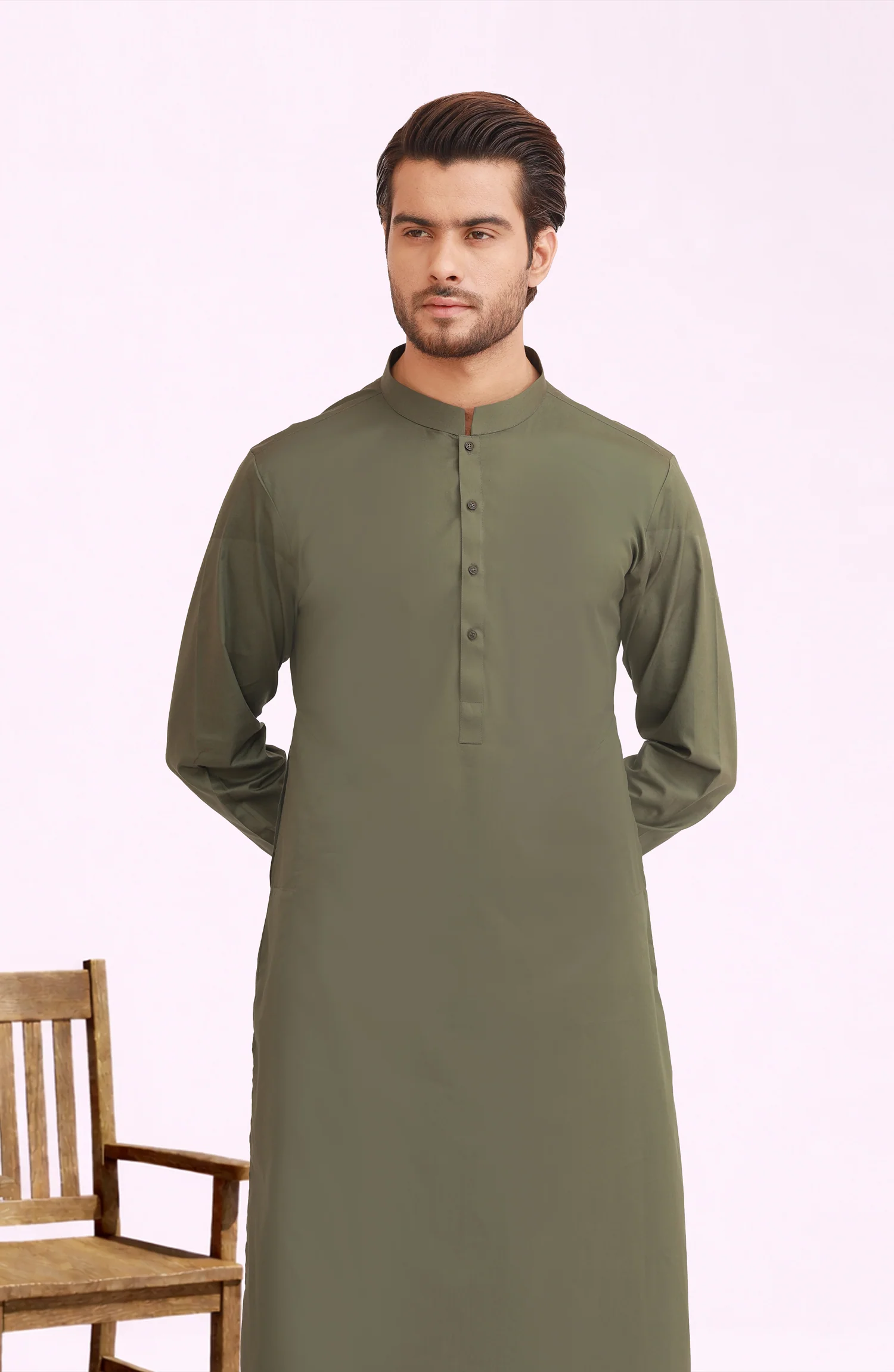 FOREST GREEN 100% COTTON KAMEEZ SHALWAR - Image 2