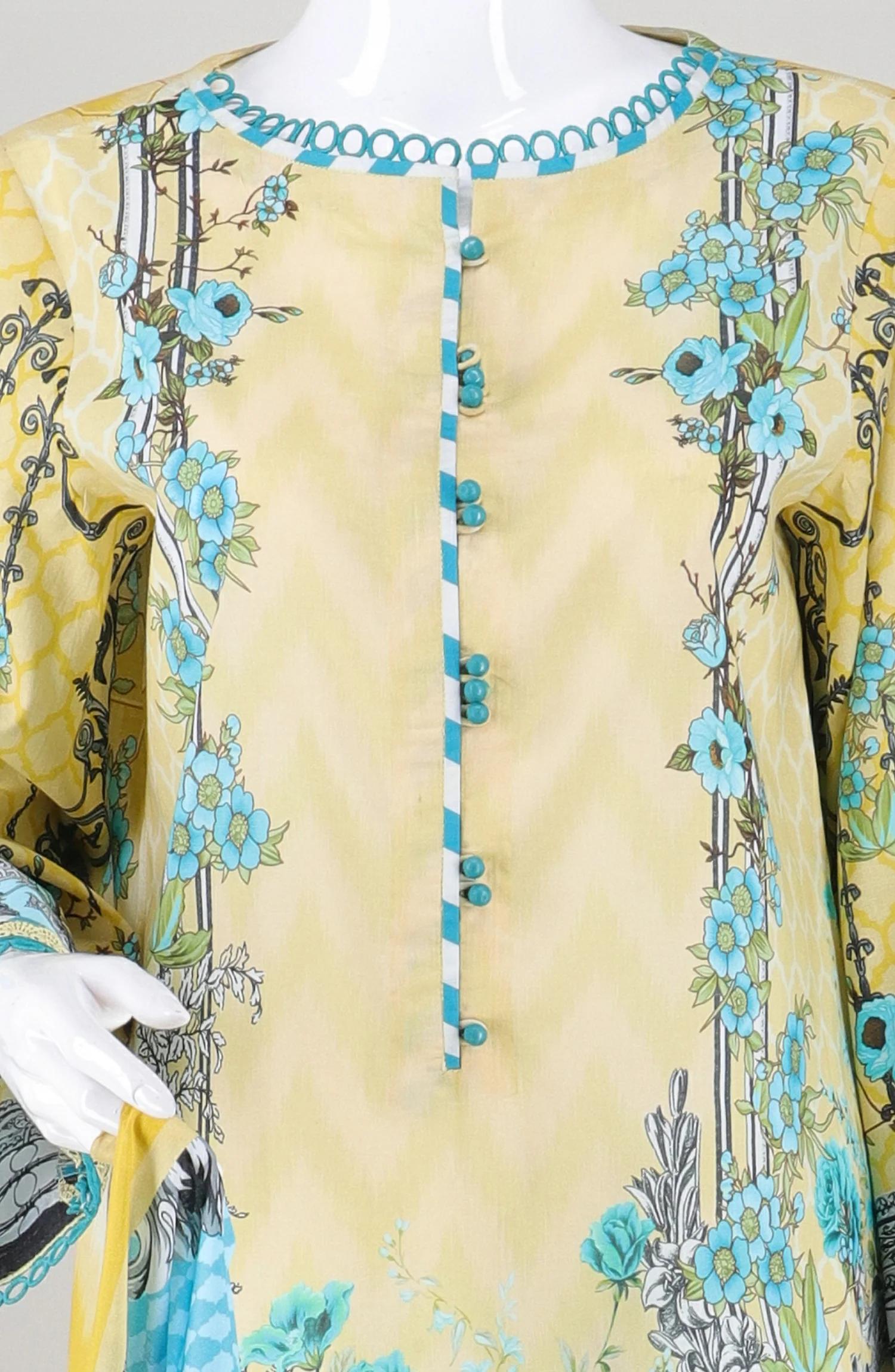 FRENCH FLORAL 3PC SUIT WITH LACE STITCHED - Image 2