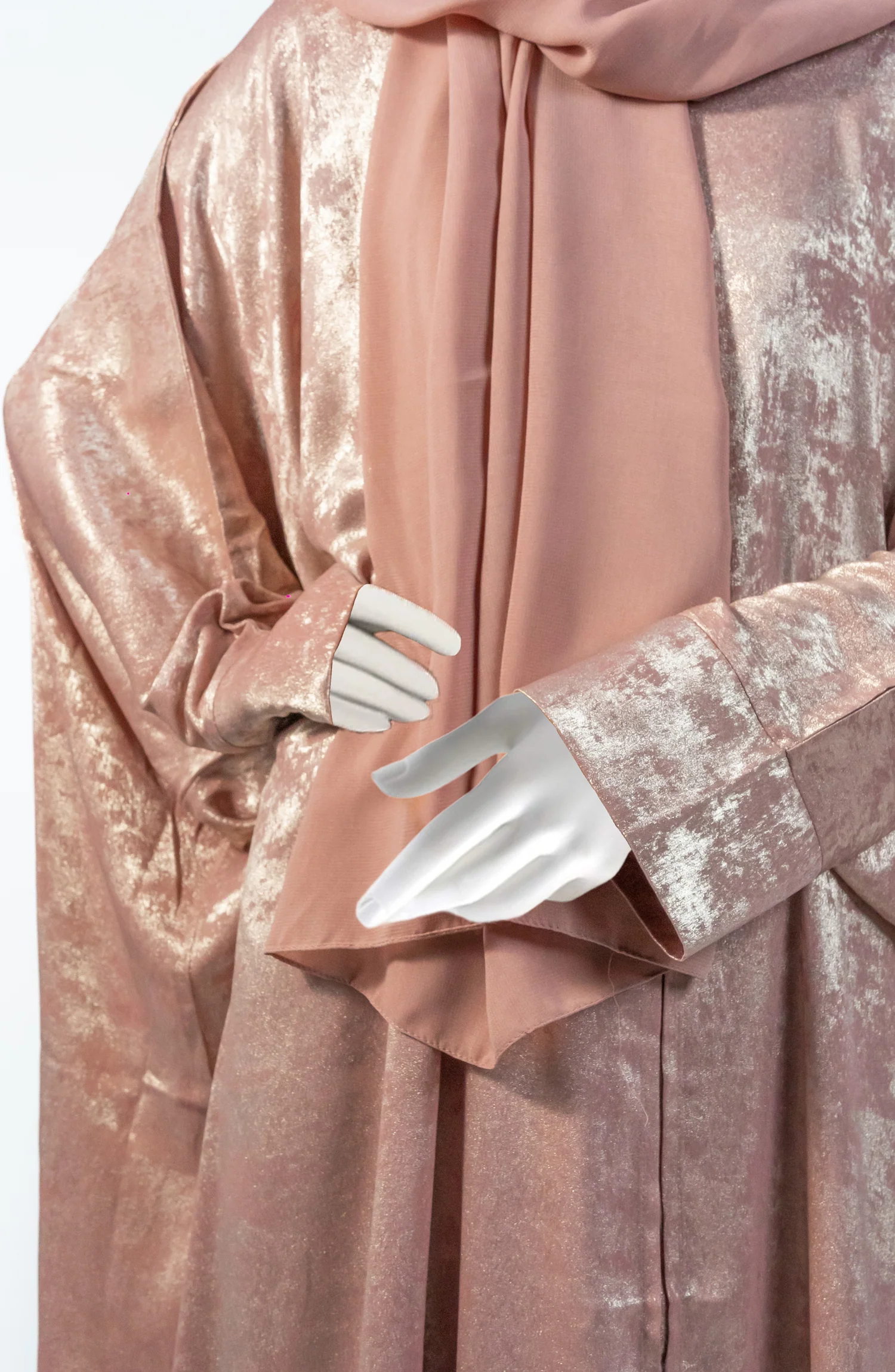 GOLD PINK METALLIC ABAYA - Image 2