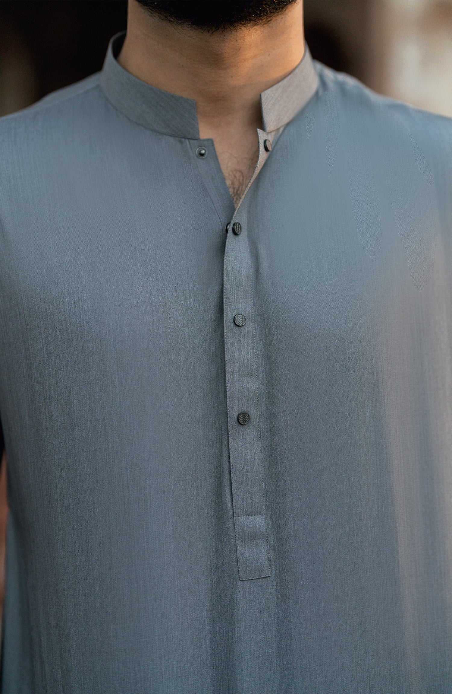 GREY BLENDED KAMEEZ SHALWAR - Image 2