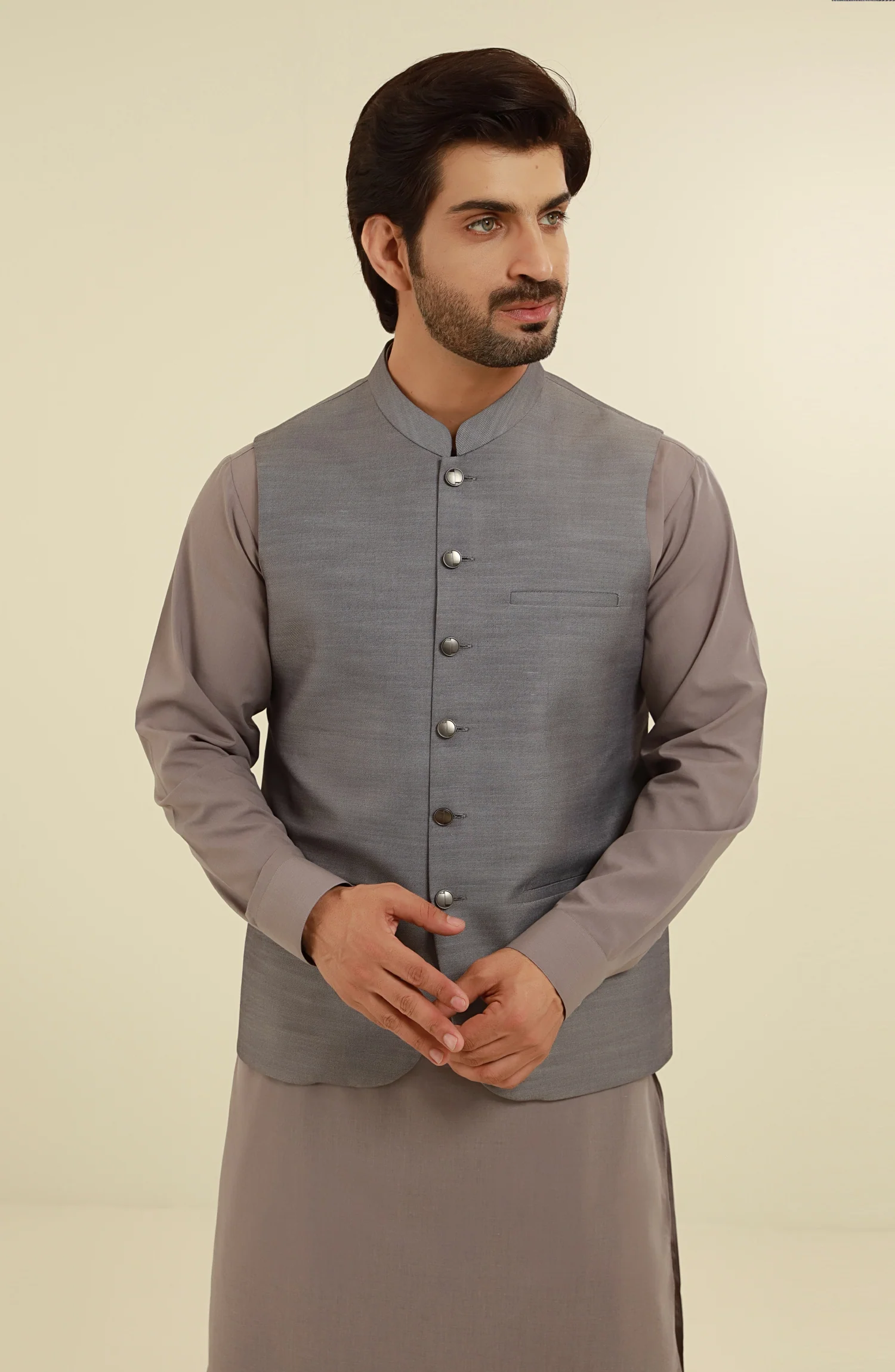 GREY BLENDED WAISTCOAT