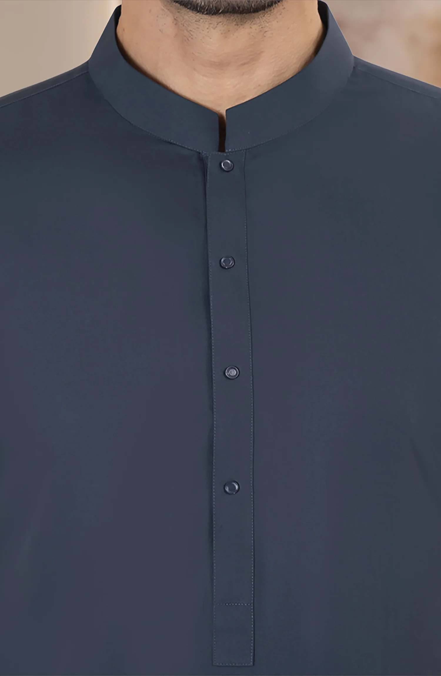 GREYISH-BLUE BLENDED KAMEEZ SHALWAR - Image 2