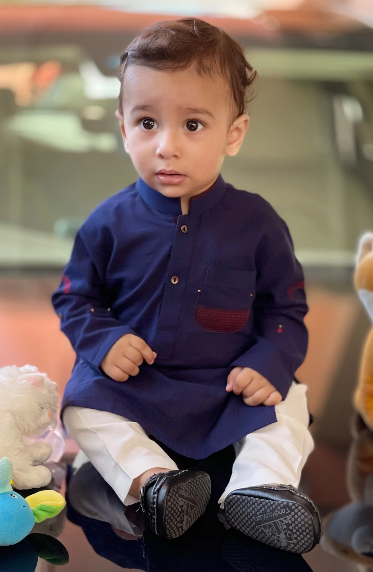 INFANT SEMI FORMAL KAMEEZ SHALWAR NAVY BLUE - Image 2