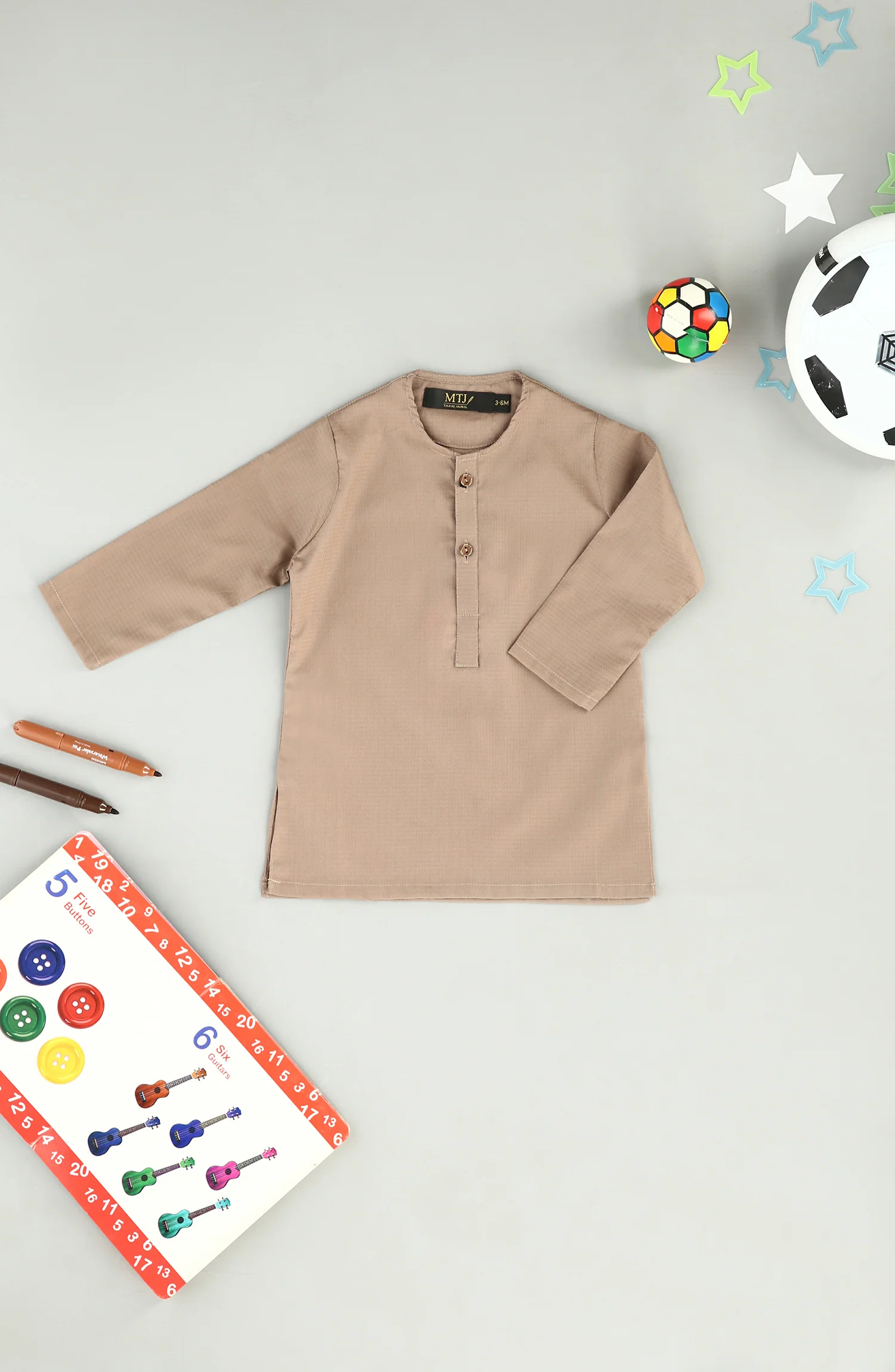 INFANT SEMI FORMAL KURTA BROWN