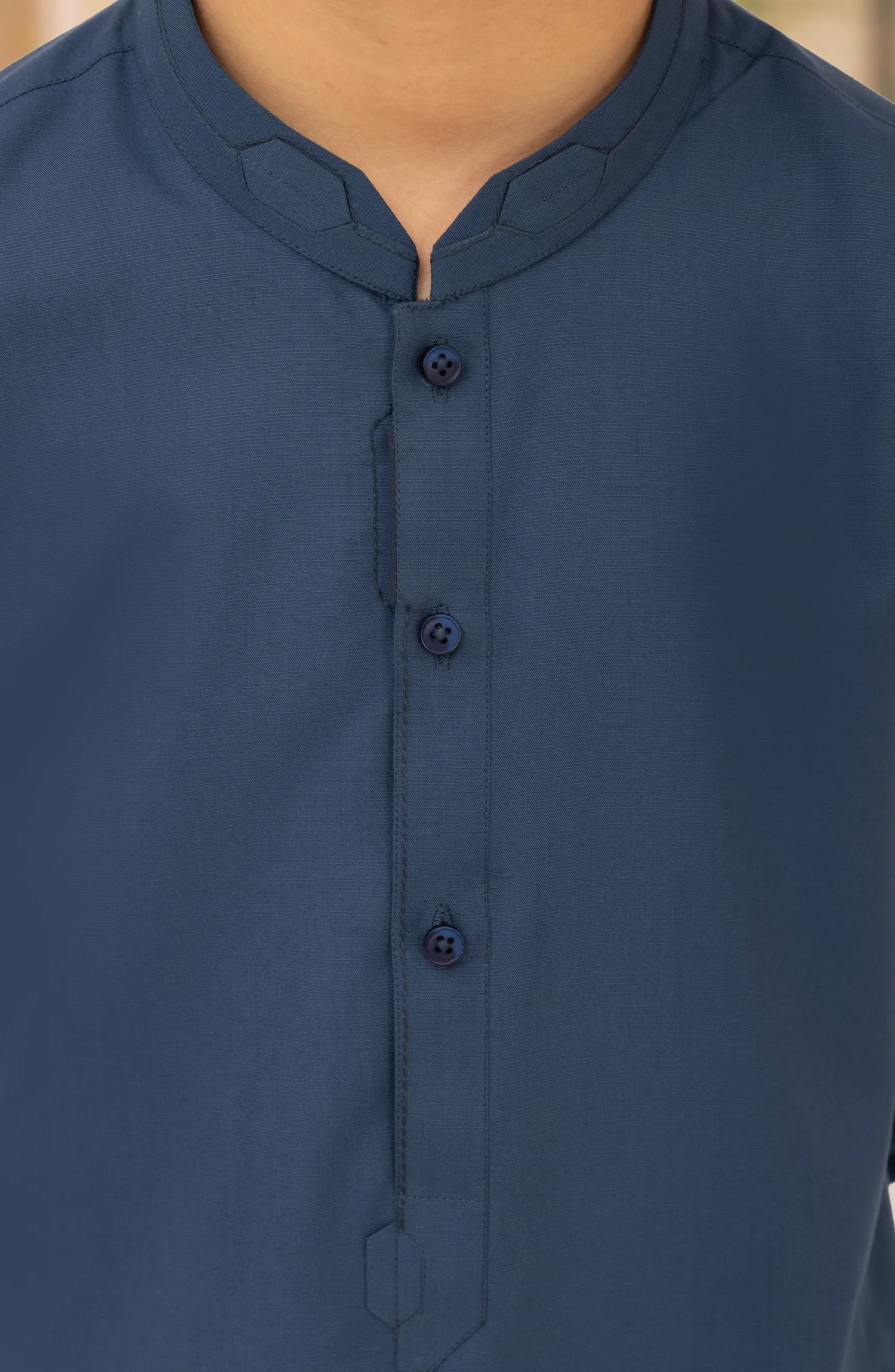 INK-BLUE BLENDED KAMEEZ SHALWAR - Image 3