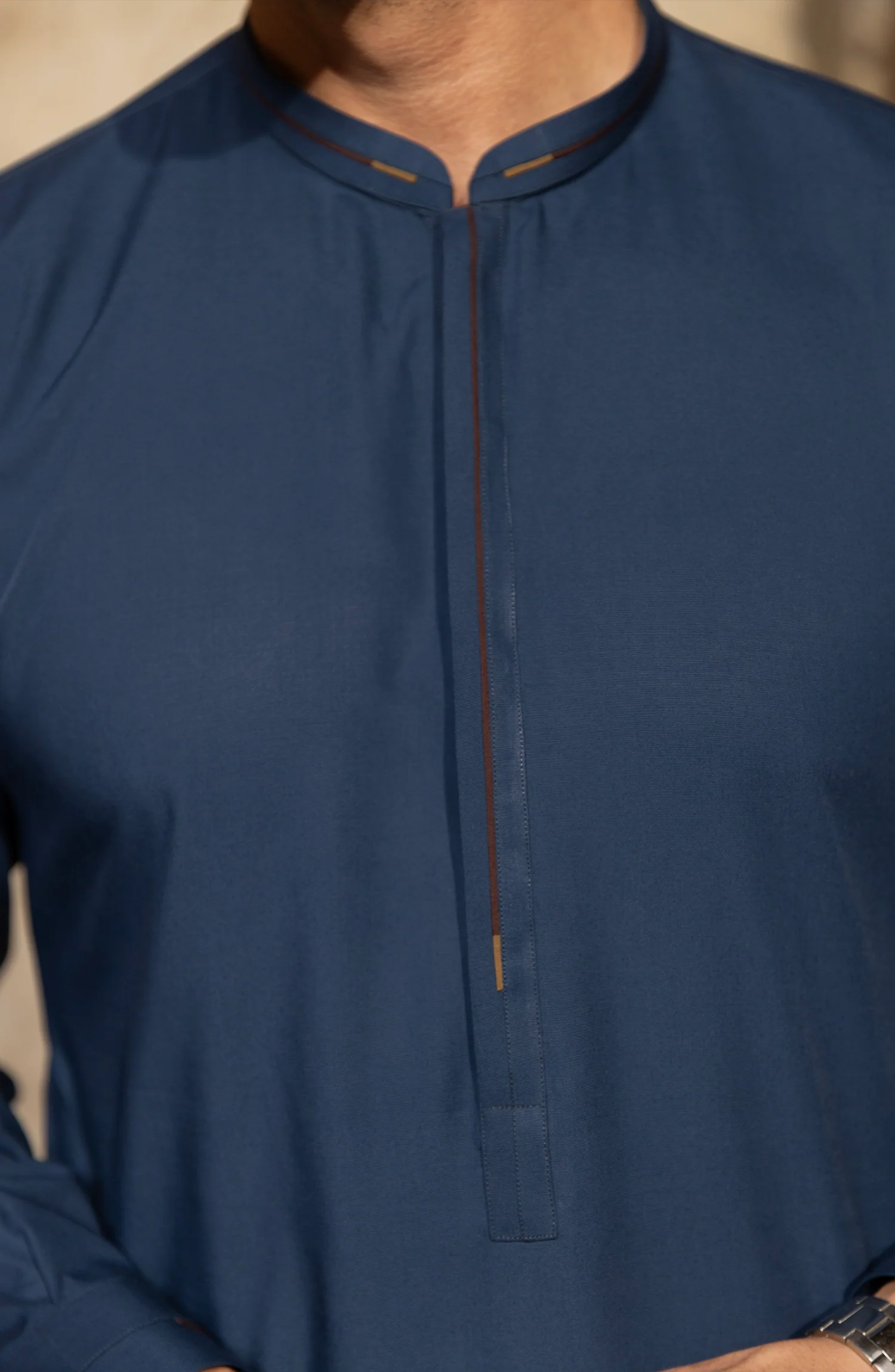 INK BLUE BLENDED KAMEEZ SHALWAR - Image 3