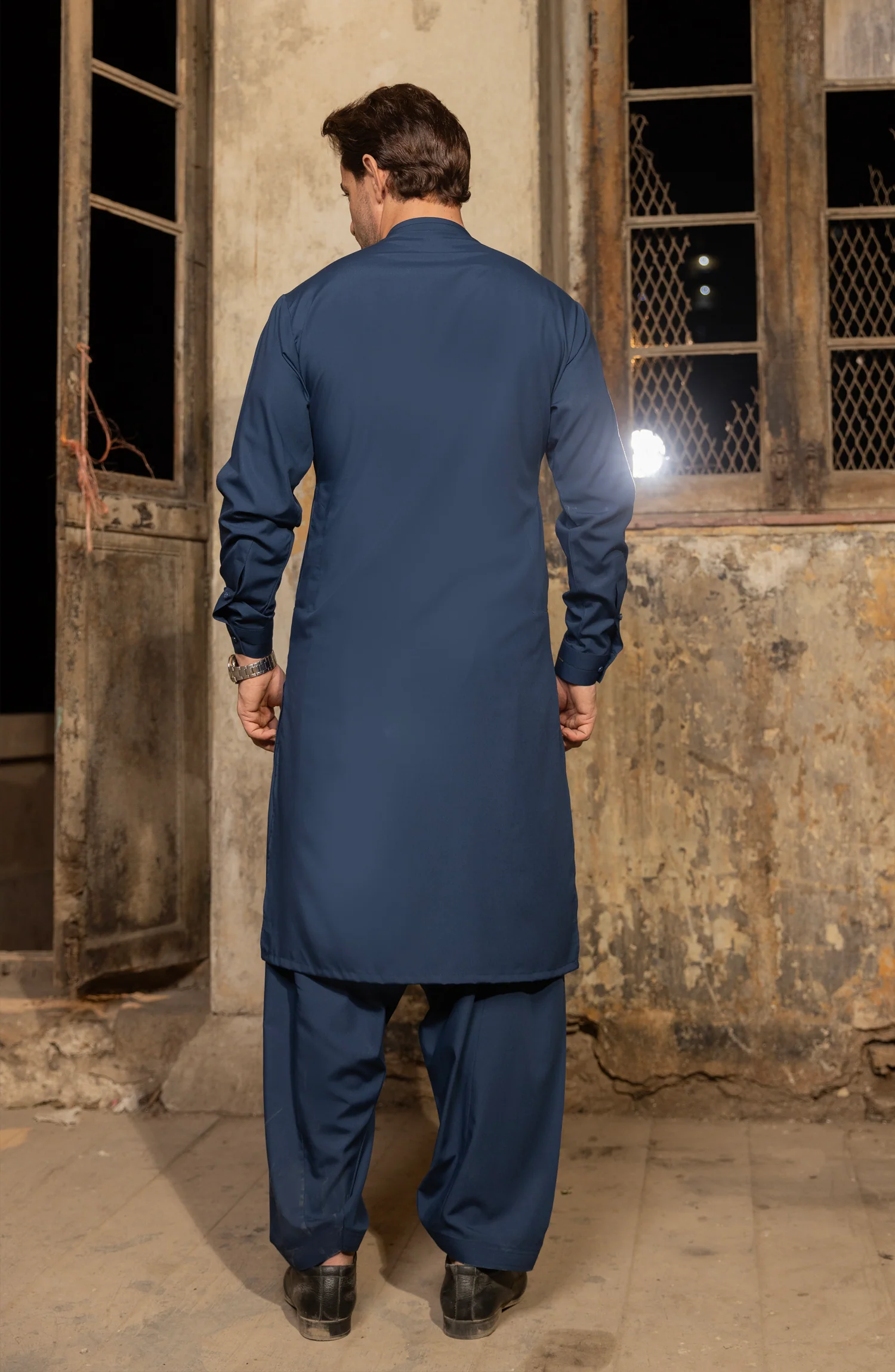 INK BLUE BLENDED KAMEEZ SHALWAR - Image 4