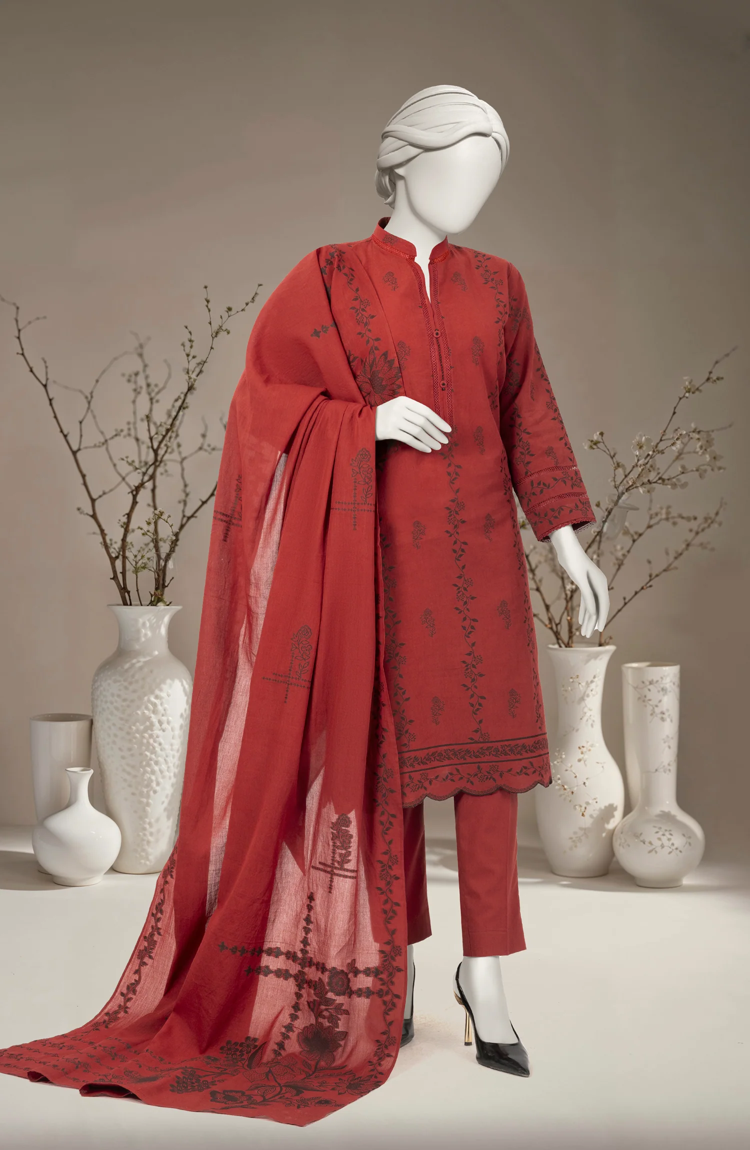 JACQUARD 3PC UNSTITCHED