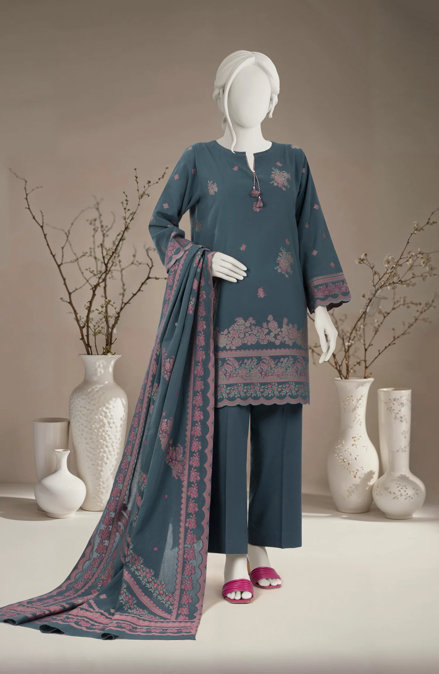 JACQUARD 3PC UNSTITCHED