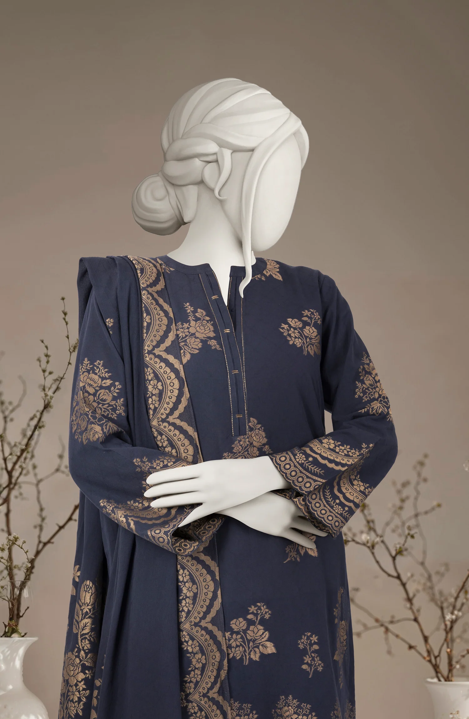 JACQUARD 3PC UNSTITCHED - Image 2