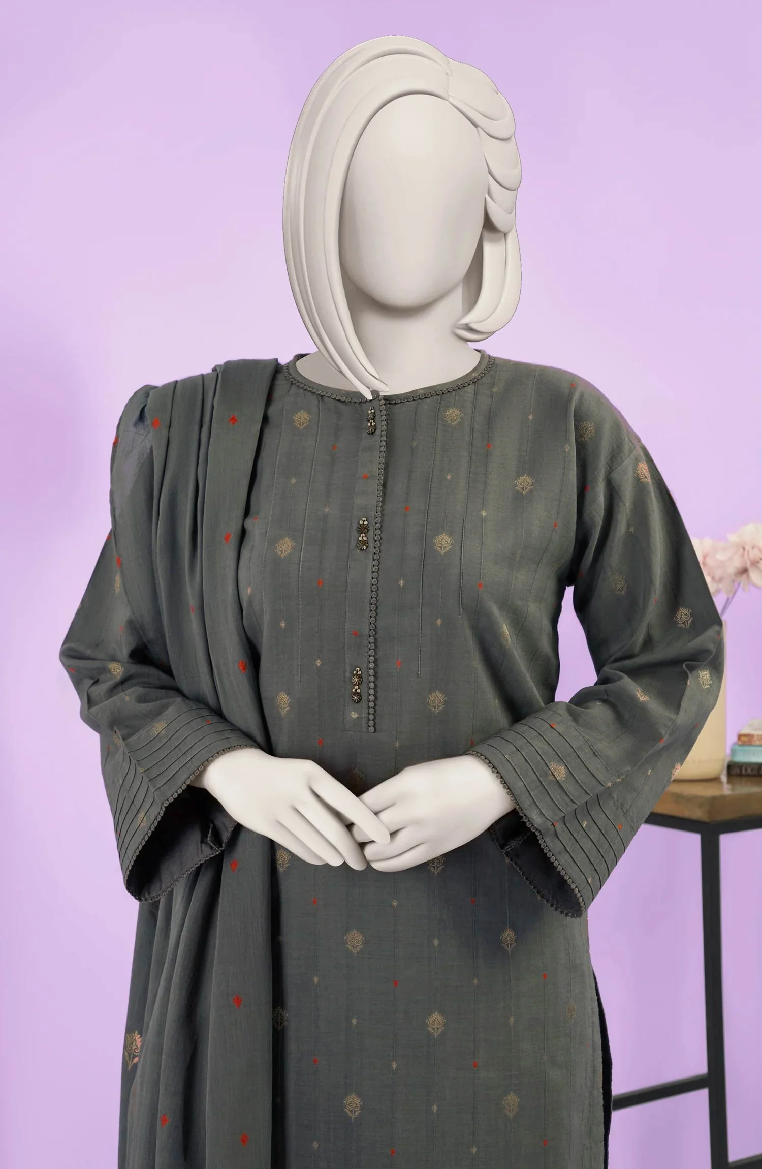 JACQUARD STITCHED 3 PIECE - Image 2