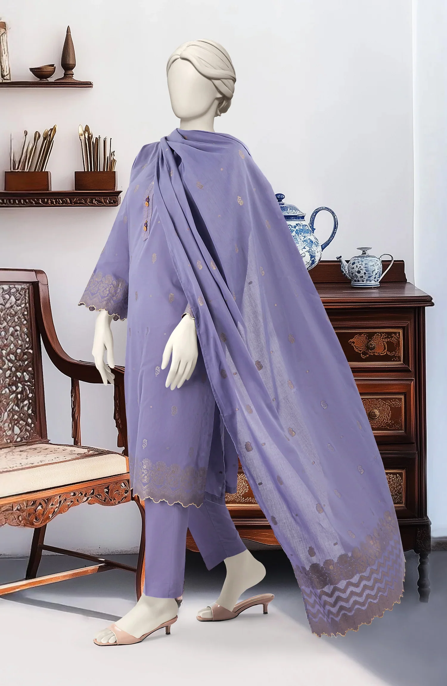 JACQUARD STITCHED 3 PIECE - Image 2
