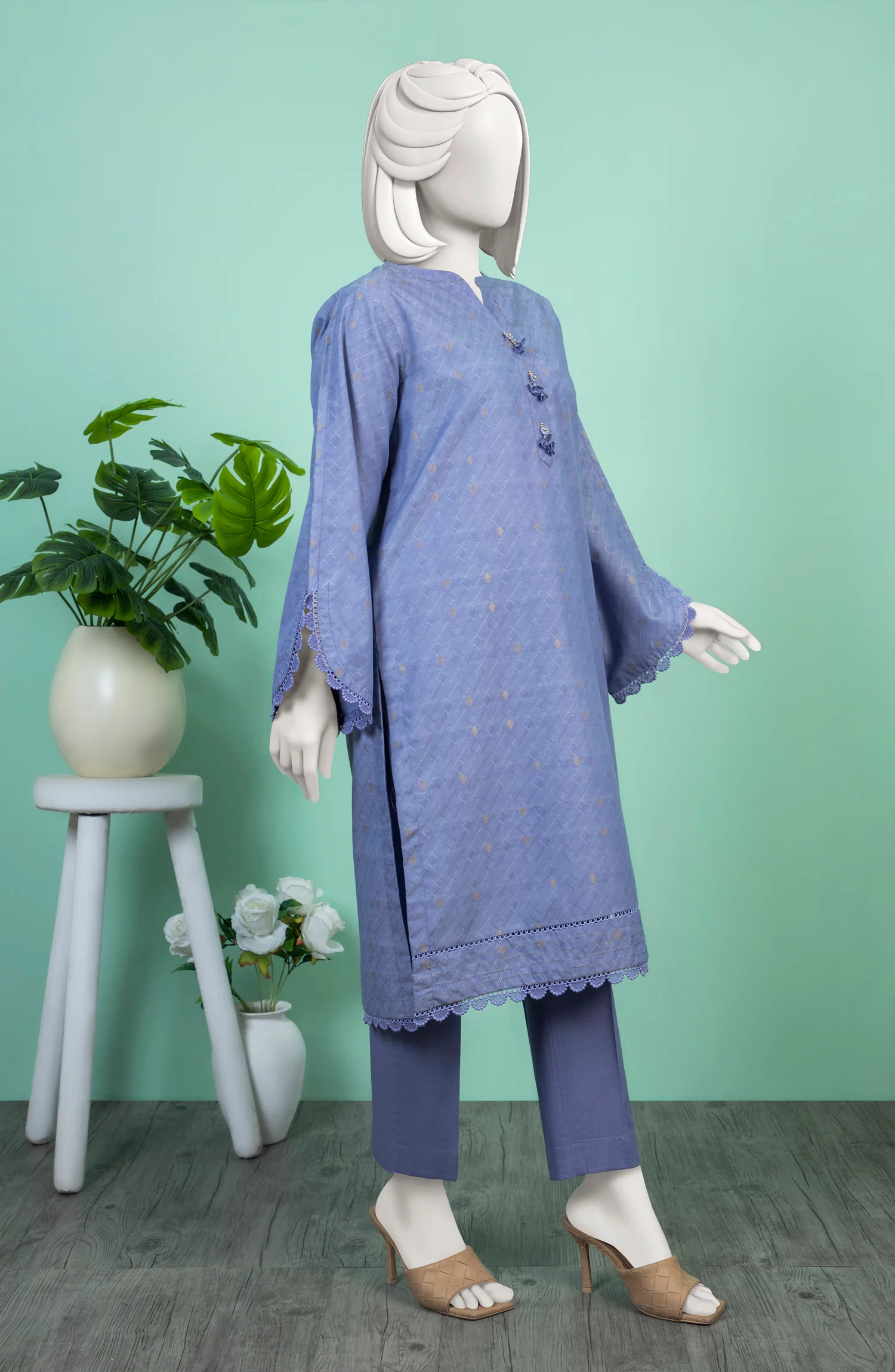 JACQUARD WOMEN STITCHED 1PC KURTI - Image 2