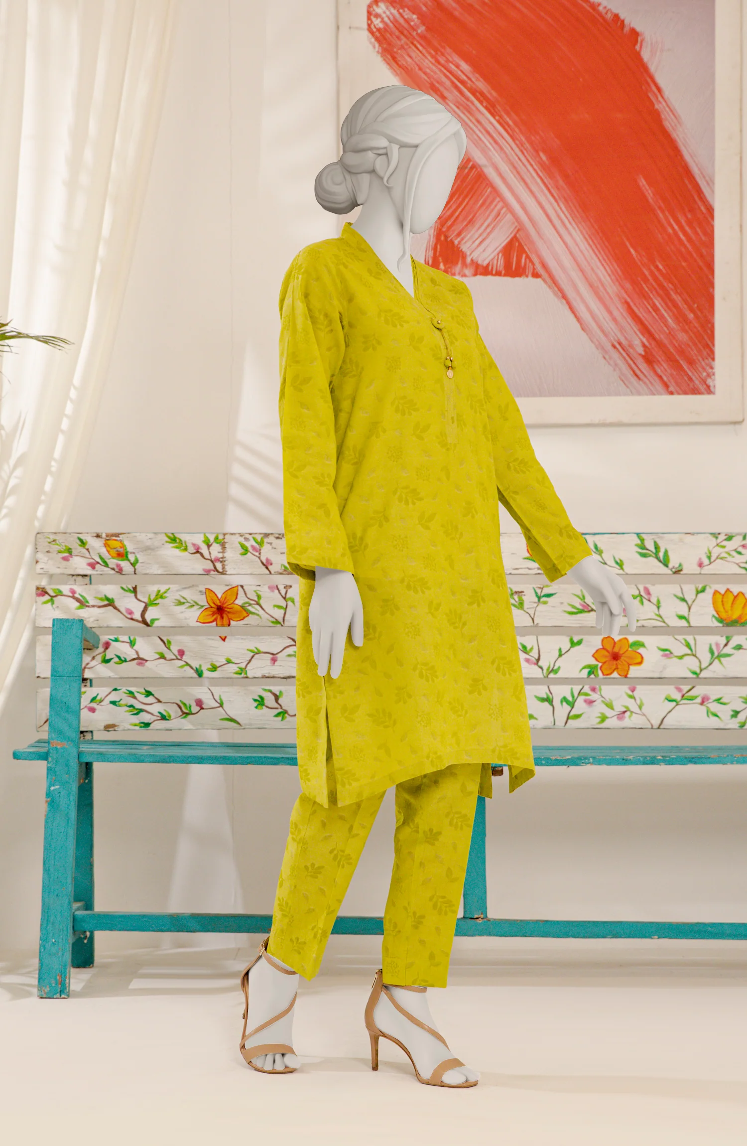 JACQUARD WOMEN STITCHED 2PC SUIT - Image 3