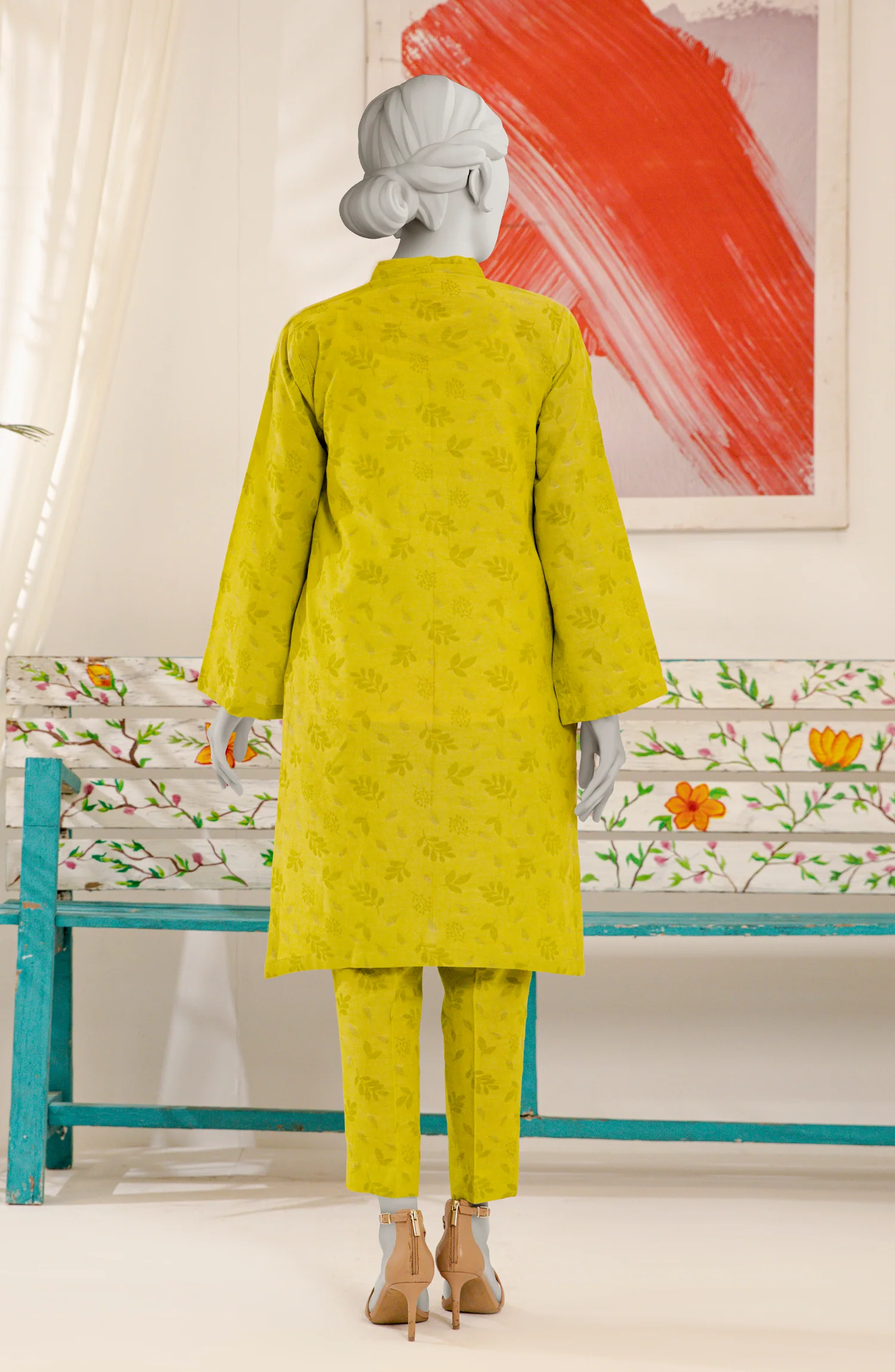 JACQUARD WOMEN STITCHED 2PC SUIT - Image 4